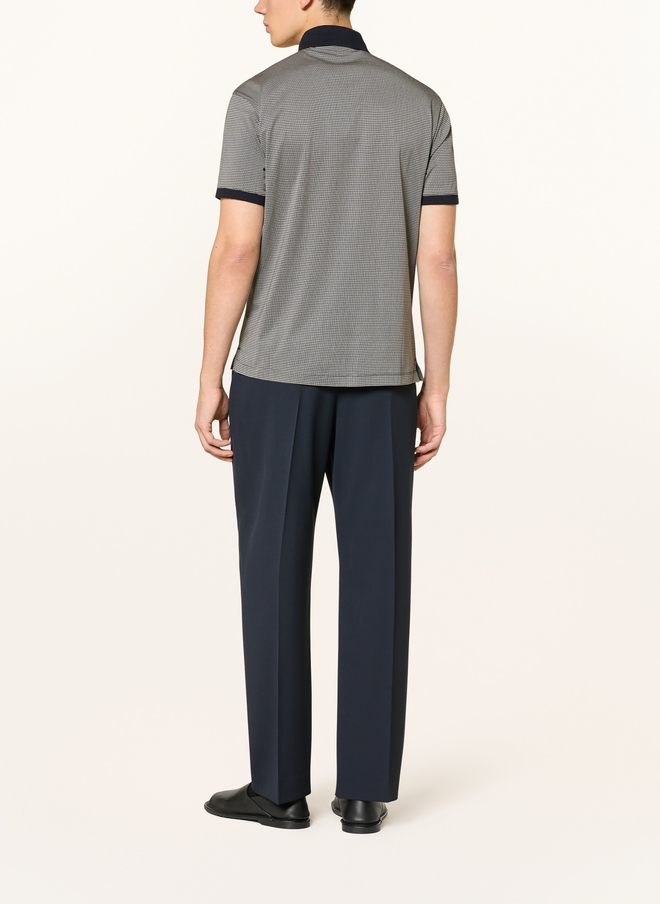 EMPORIO ARMANI jersey polo shirt: BLACK / BEIGE