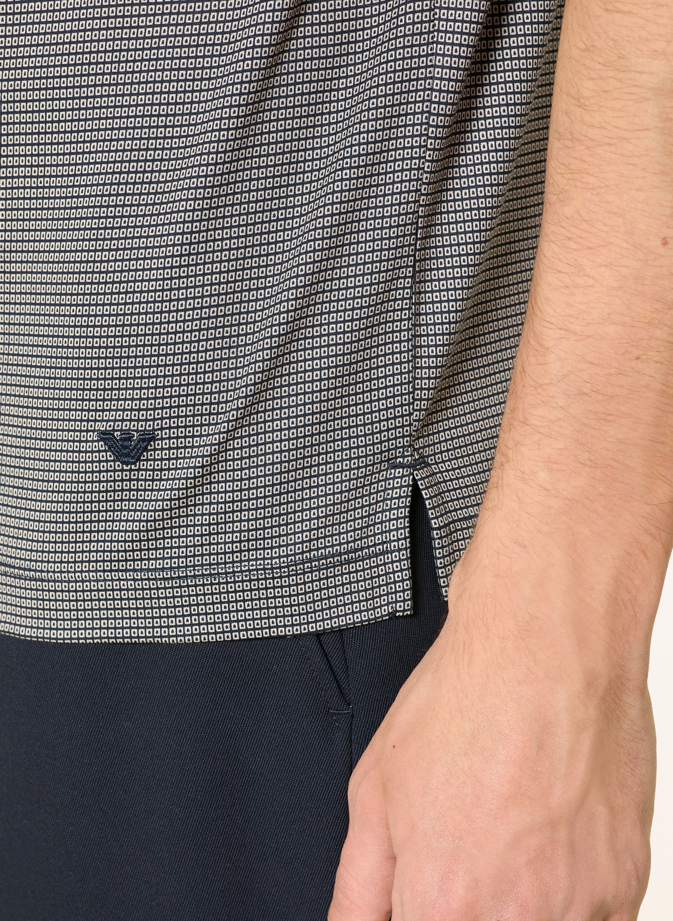 EMPORIO ARMANI jersey polo shirt: BLACK / BEIGE