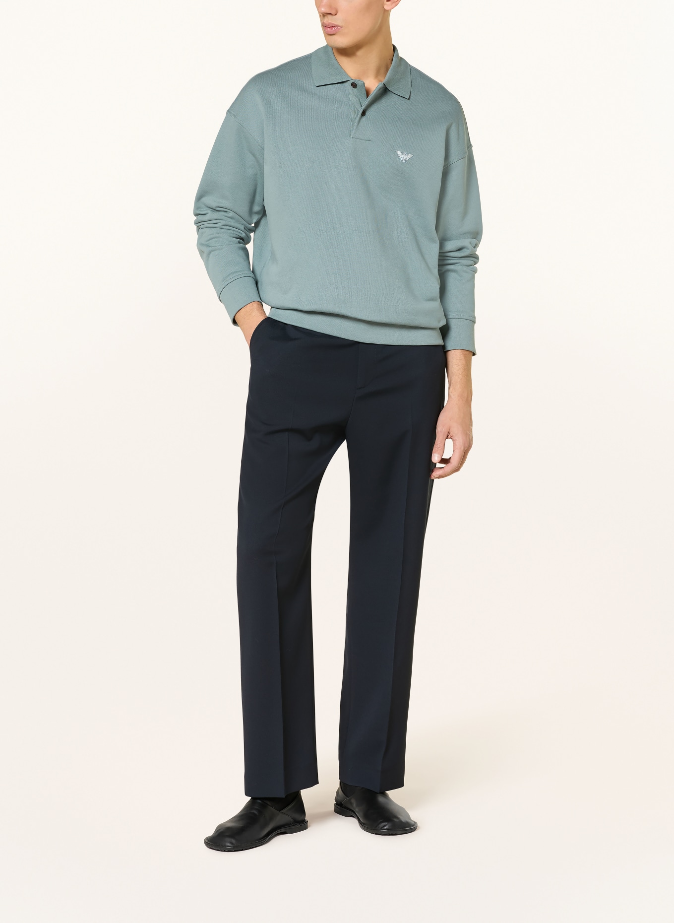 EMPORIO ARMANI sweat polo shirt: TEAL