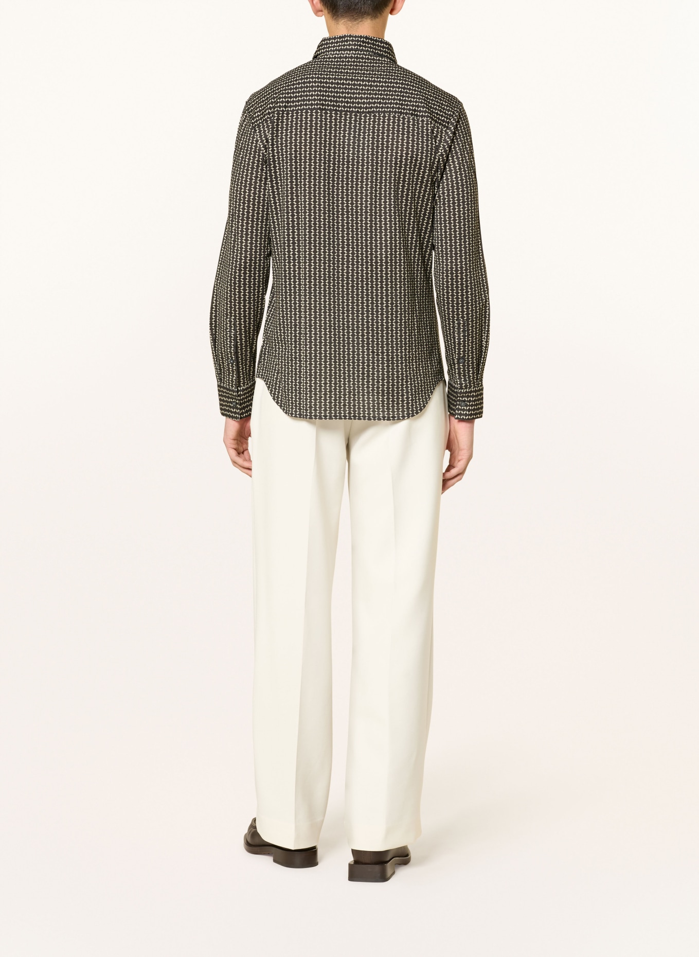 EMPORIO ARMANI Jersey shirt Regular Fit: MARRON FONCÉ / BEIGE