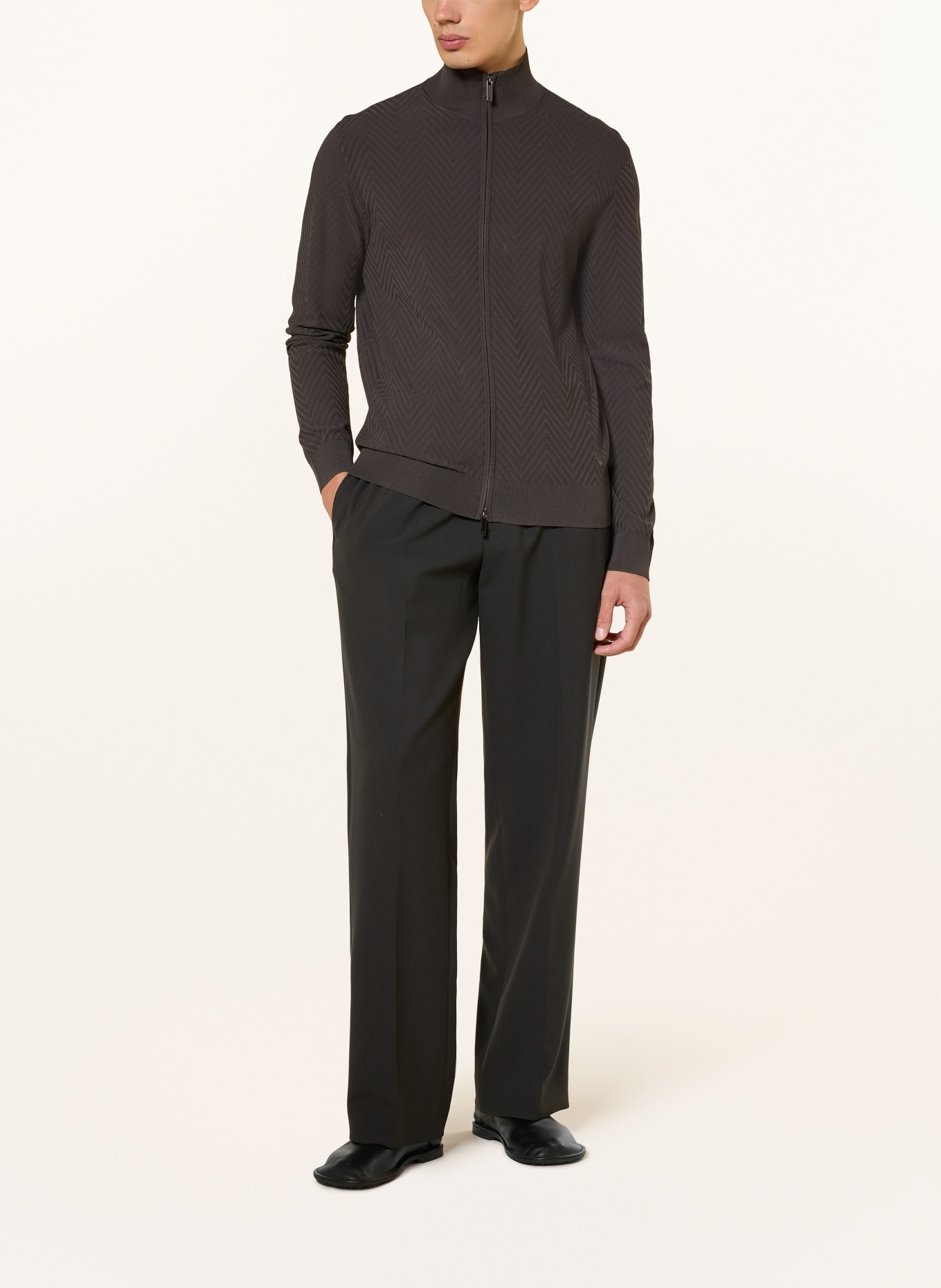 EMPORIO ARMANI Strickjacke: DUNKELBRAUN