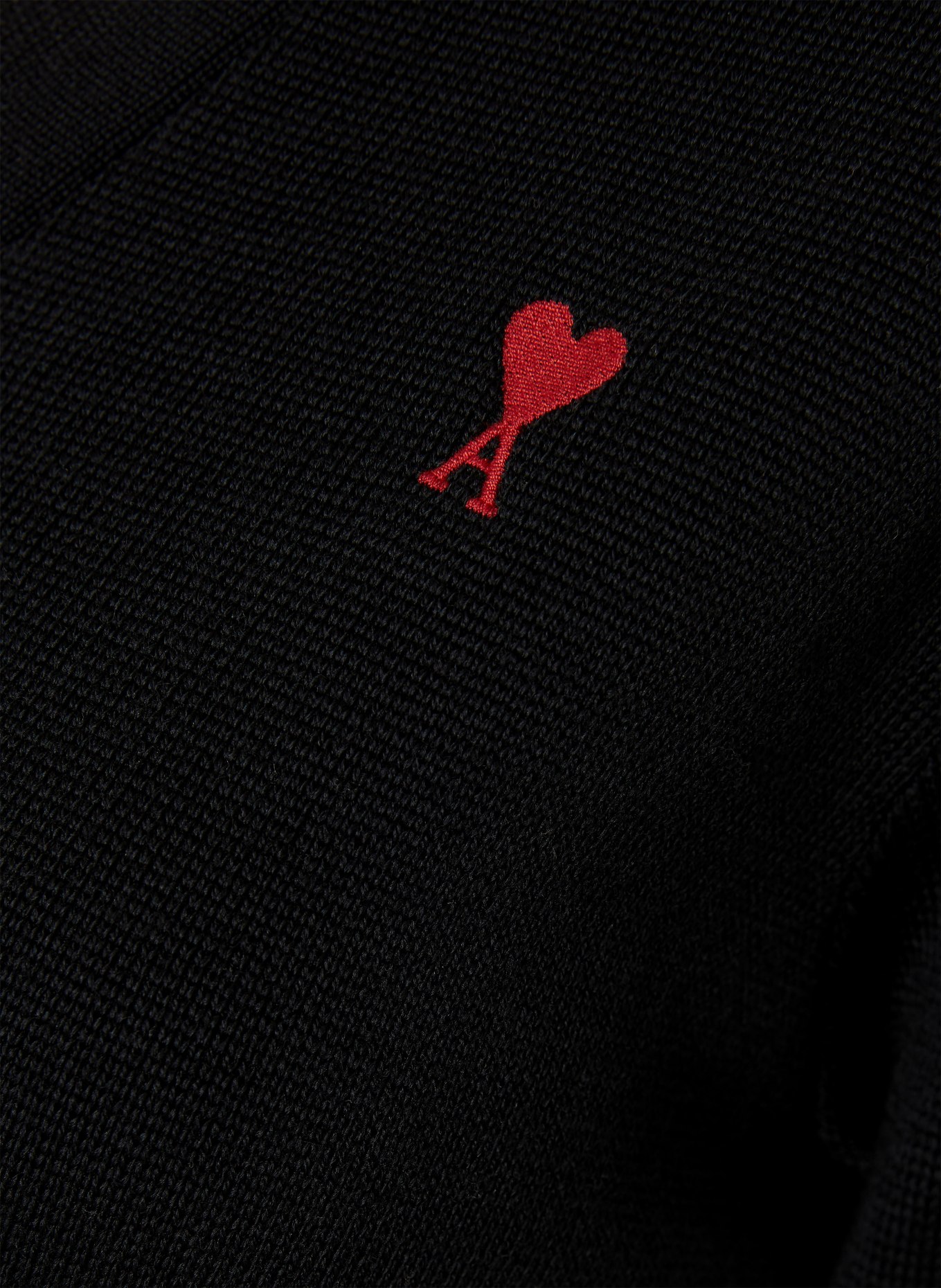 AMI PARIS Strickjacke aus Merinowolle: SCHWARZ / DUNKELROT