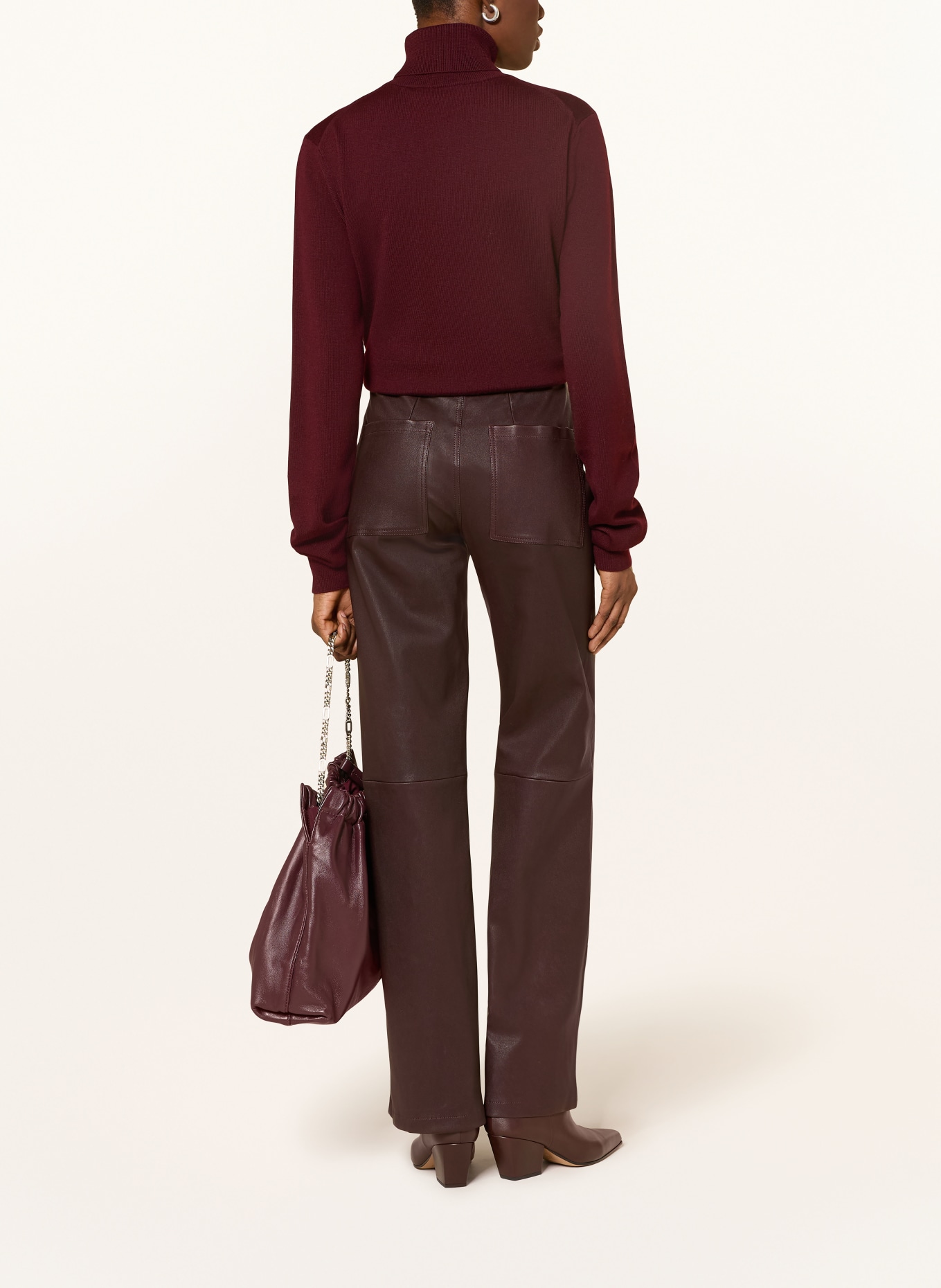 The Frankie Shop Sweter z golfem EVE: CIEMNOCZERWONY