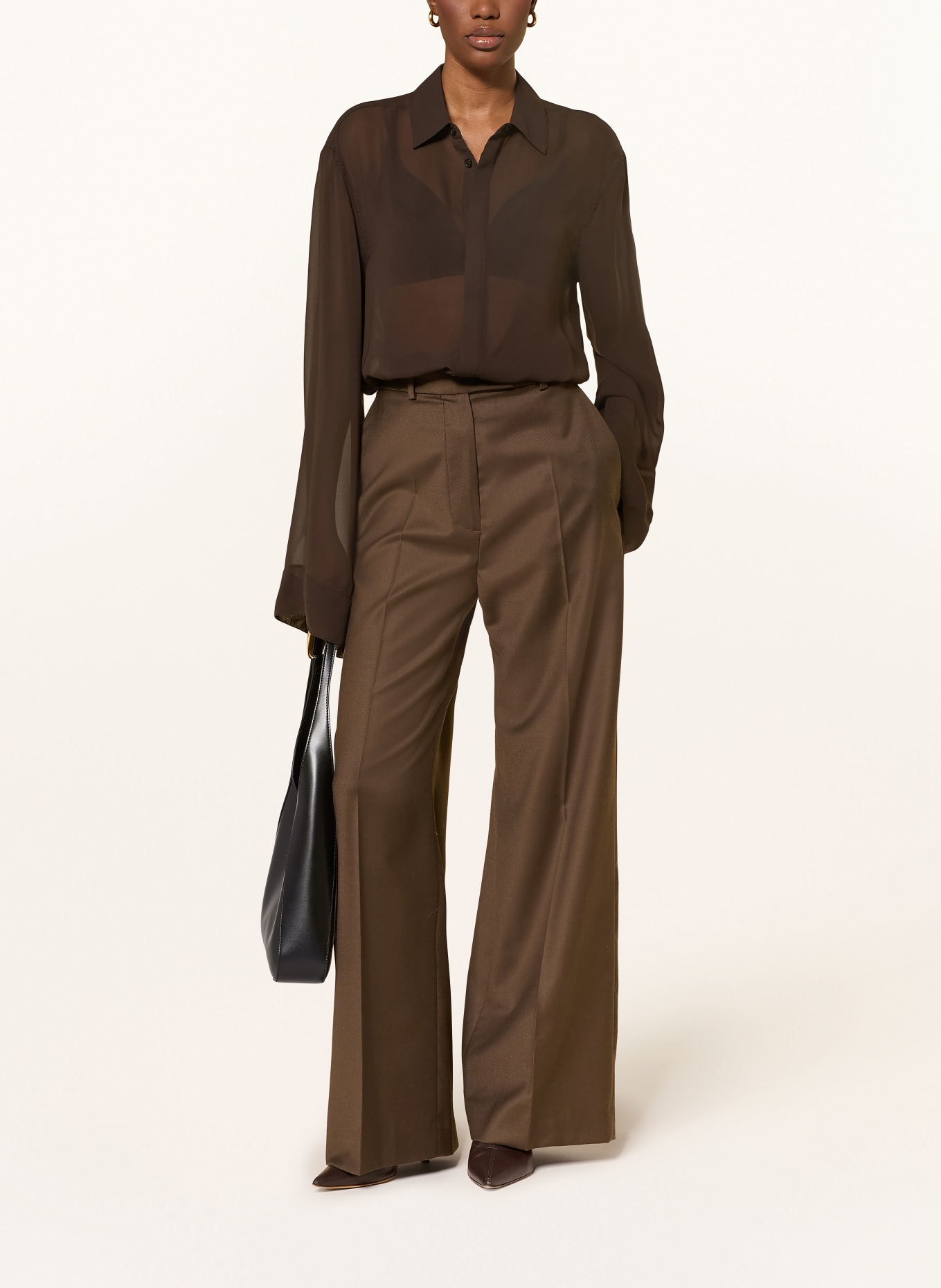 The Frankie Shop Chemisier VERLIN: MARRON FONCÉ