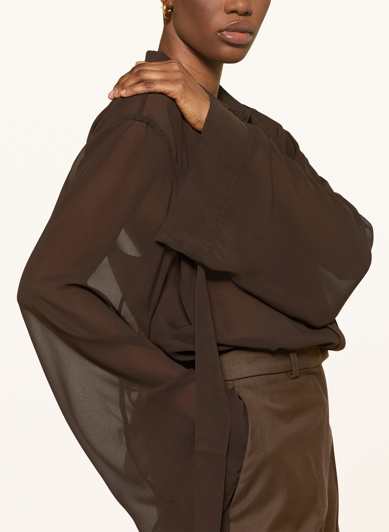 The Frankie Shop Chemisier VERLIN: MARRON FONCÉ