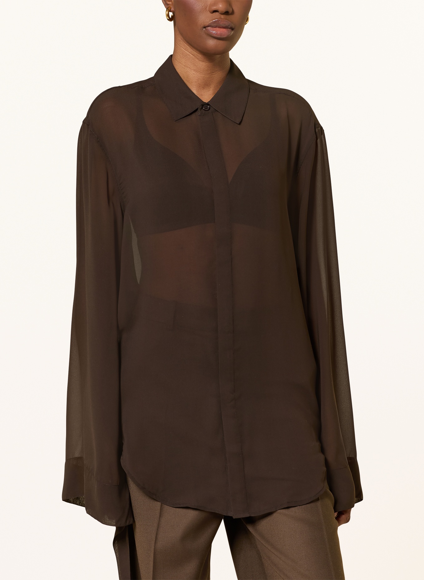 The Frankie Shop Chemisier VERLIN: MARRON FONCÉ