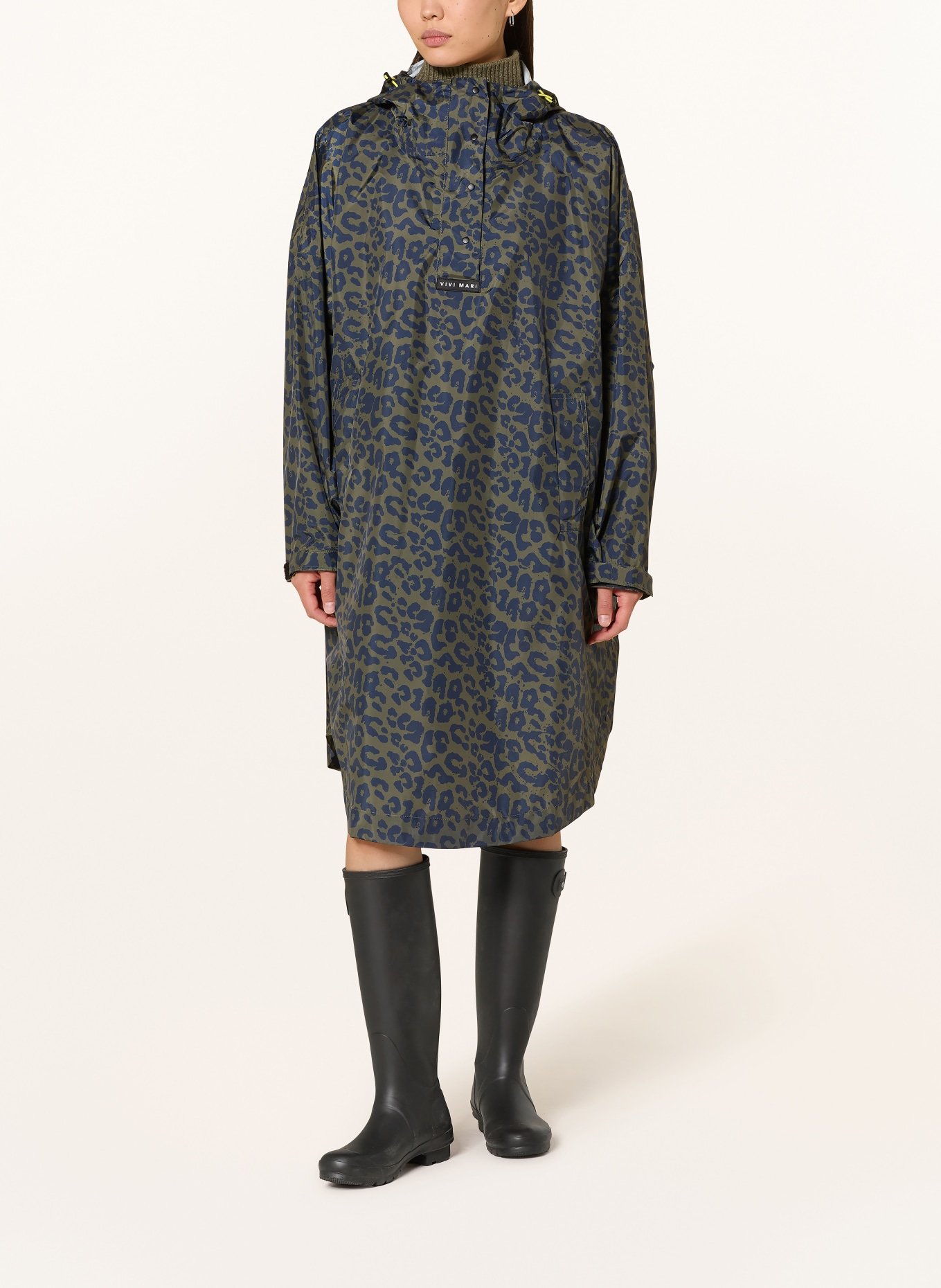 VIVI MARI Schlupfjacke: OLIV / DUNKELBLAU