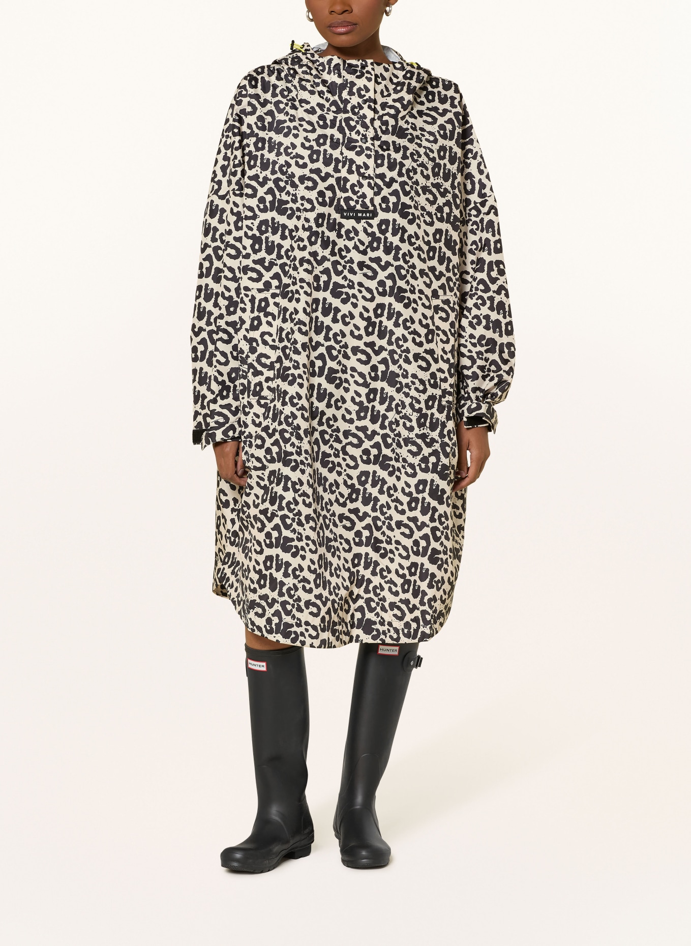 VIVI MARI Regenmantel: SCHWARZ / CREME