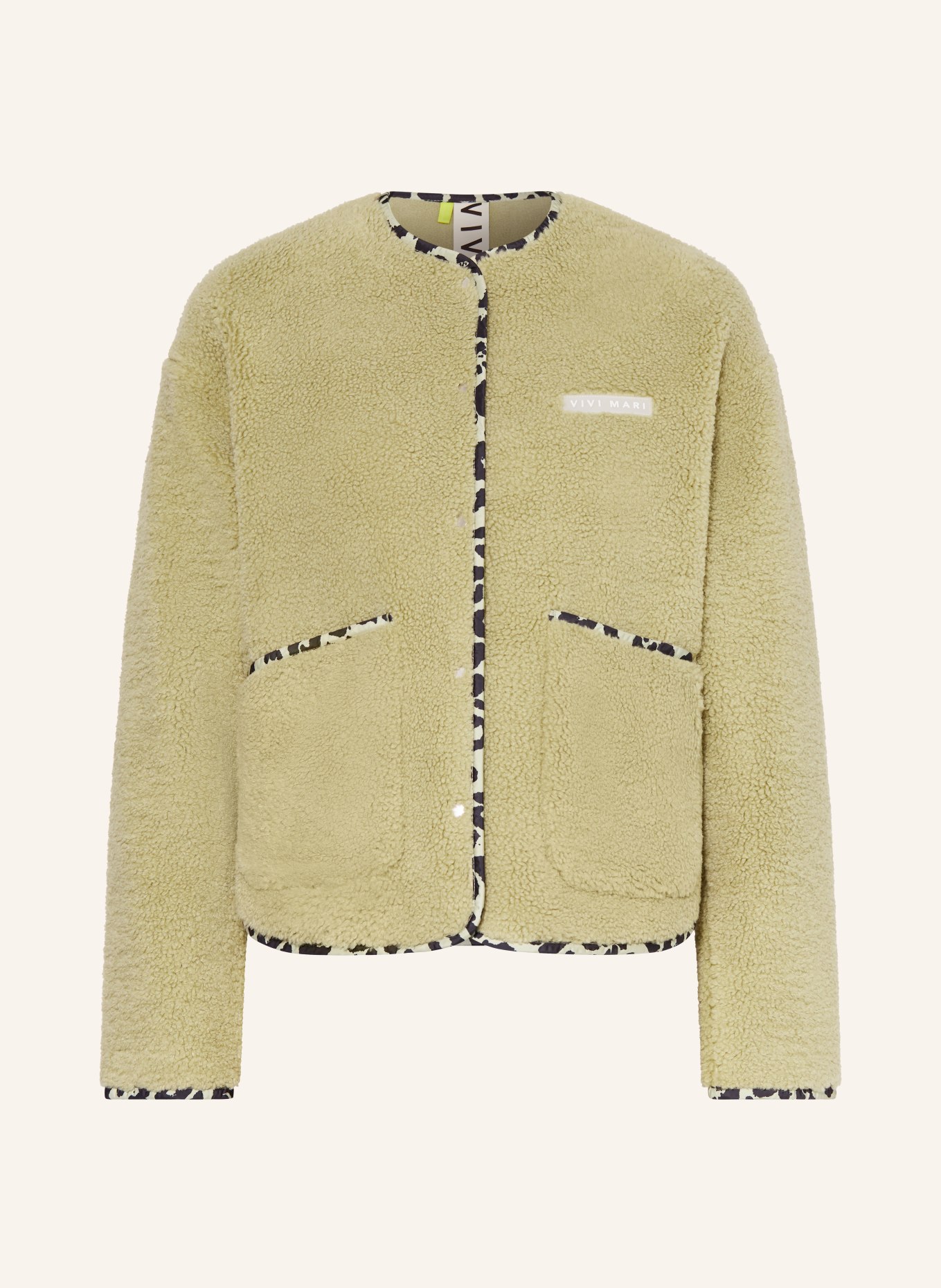 VIVI MARI teddy fur jacket: LIGHT GREEN