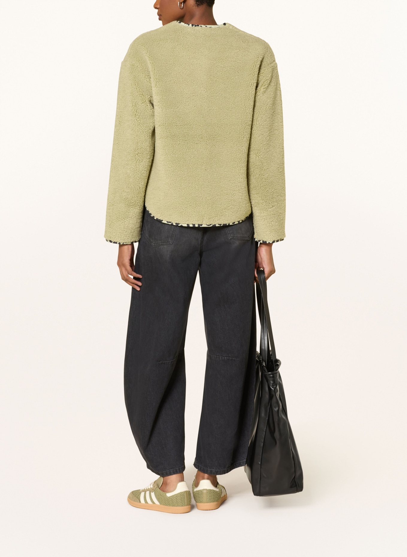 VIVI MARI teddy fur jacket: LIGHT GREEN