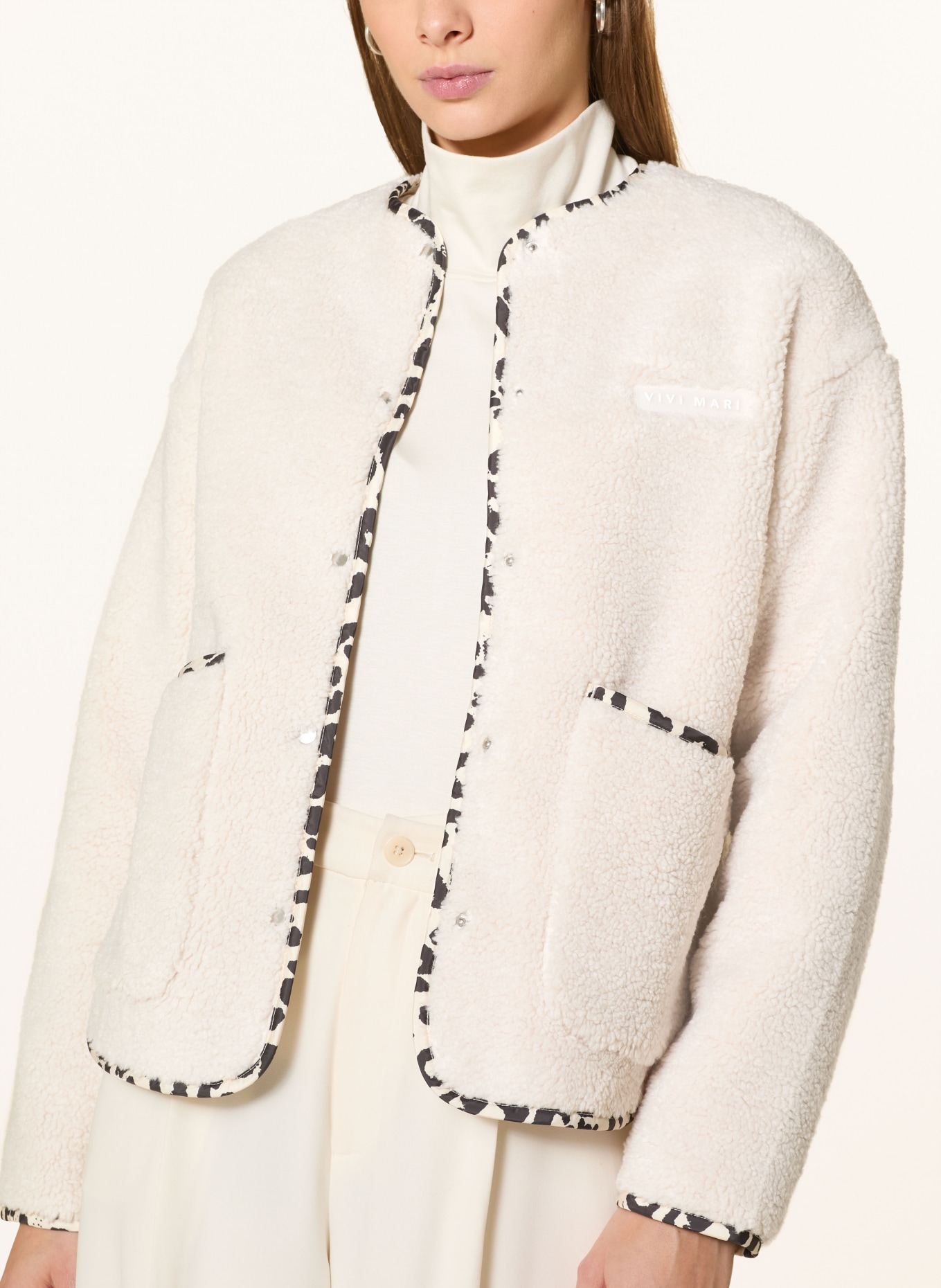 VIVI MARI Teddyfell-Jacke: ECRU