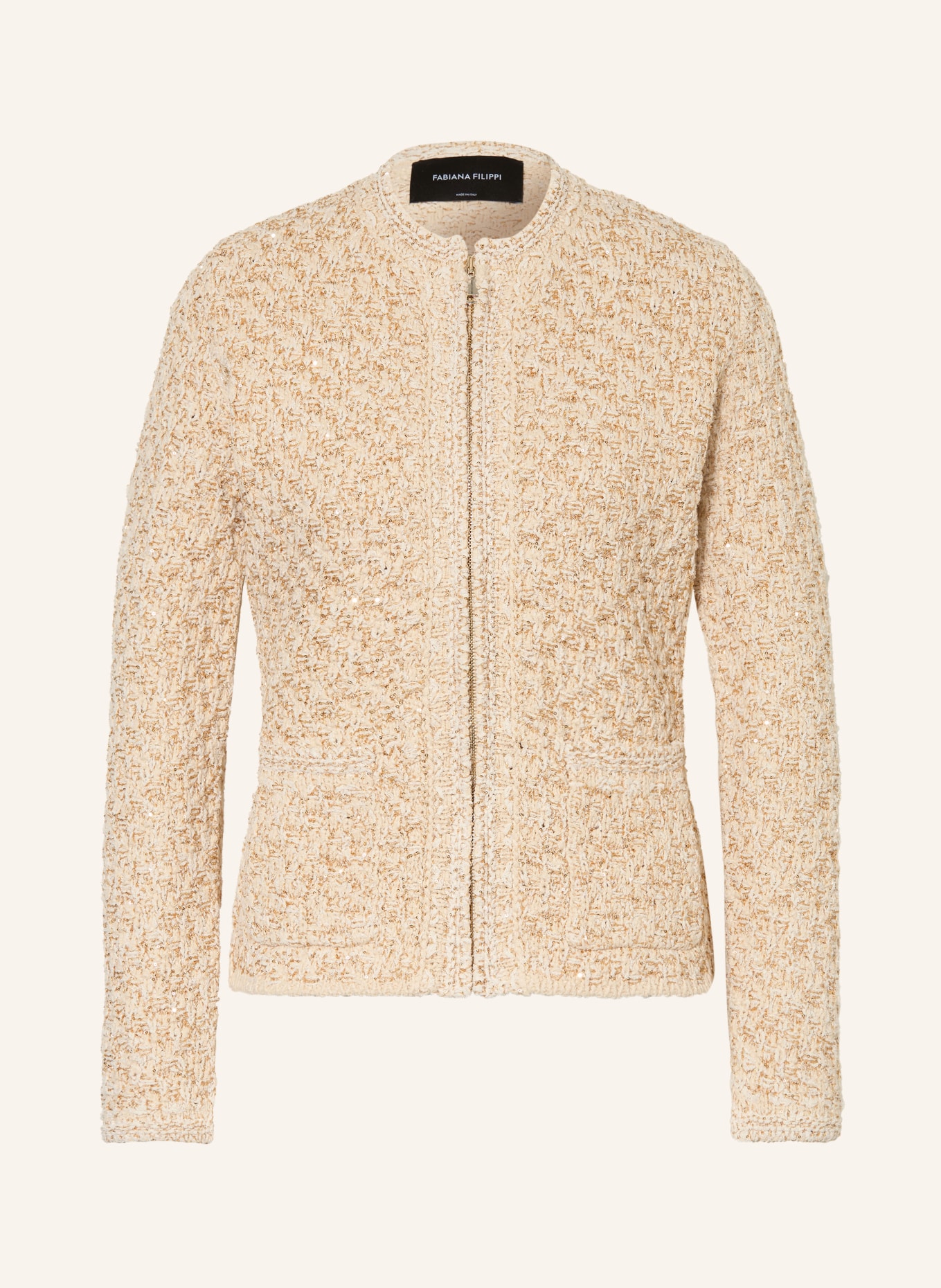 FABIANA FILIPPI Cardigan with sequins: CREAM / GOLD