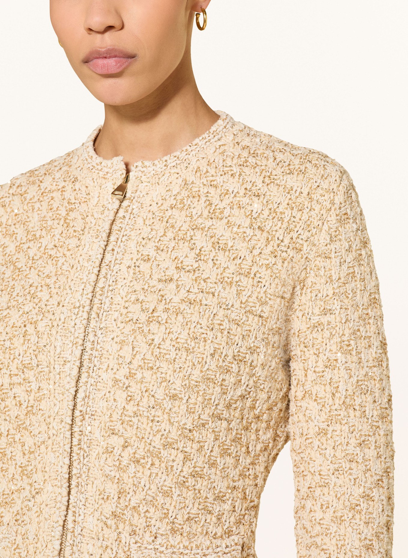 FABIANA FILIPPI Cardigan with sequins: CREAM / GOLD