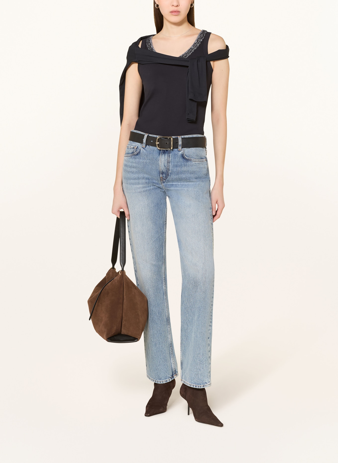 FABIANA FILIPPI Top mit Pailletten: DUNKELBLAU