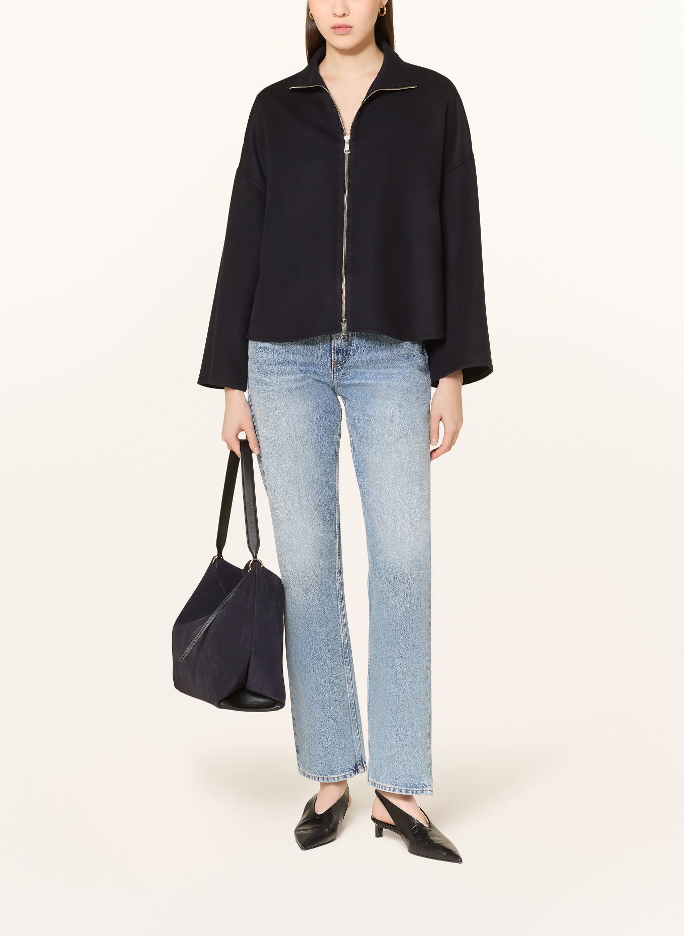 FABIANA FILIPPI Jacke aus Merinowolle: DUNKELBLAU