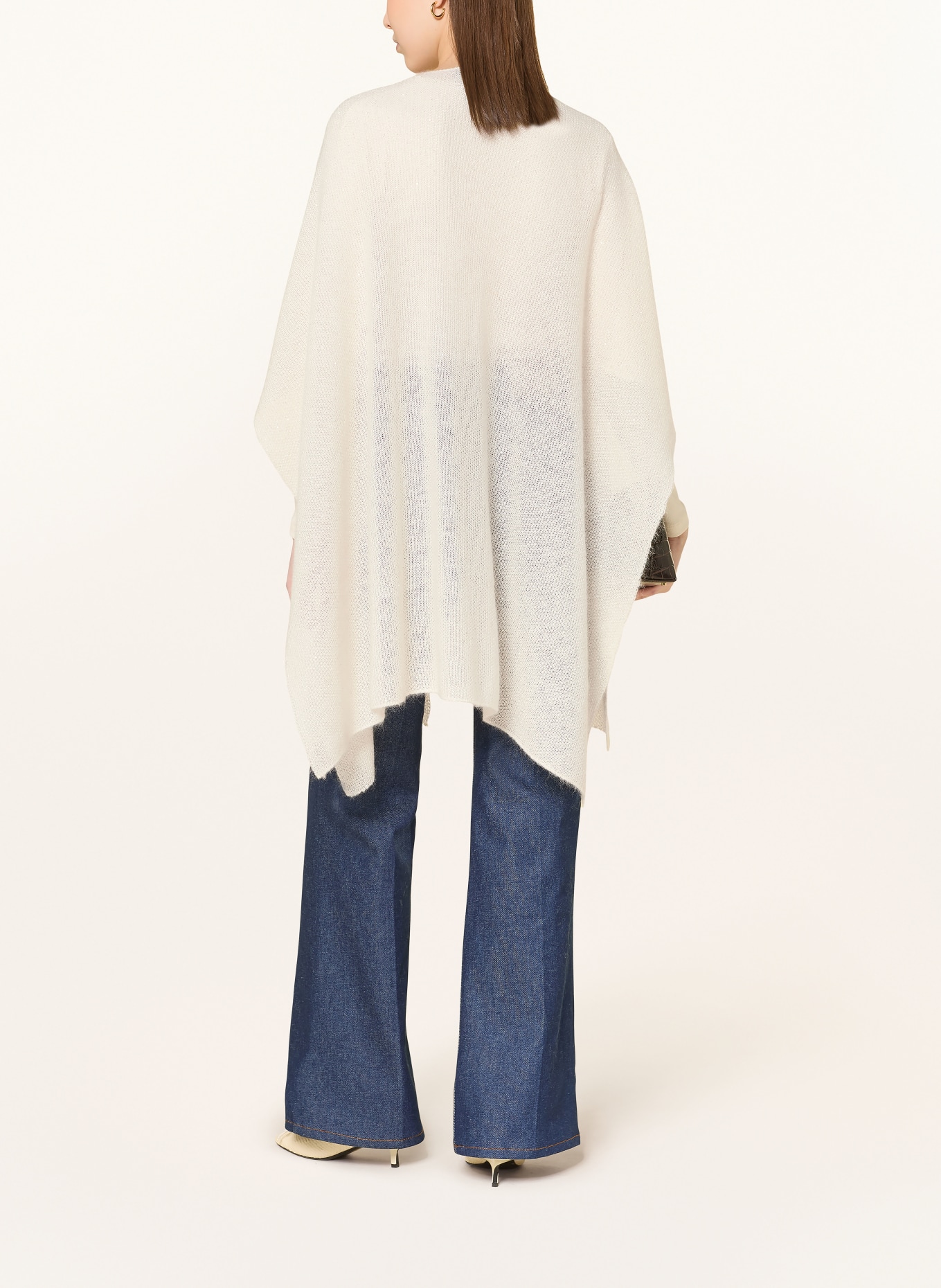 FABIANA FILIPPI Cape mit Pailletten: ECRU