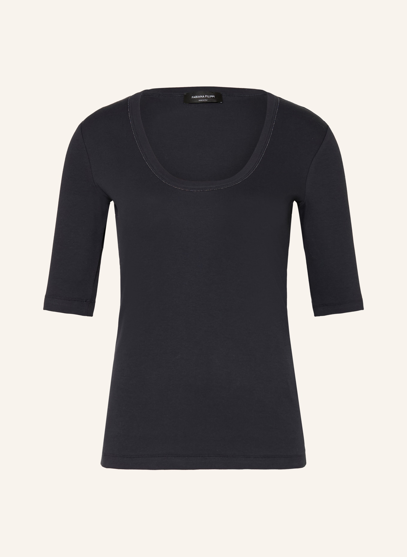 FABIANA FILIPPI Tričko s ozdobnými kameny: ČERNÁ