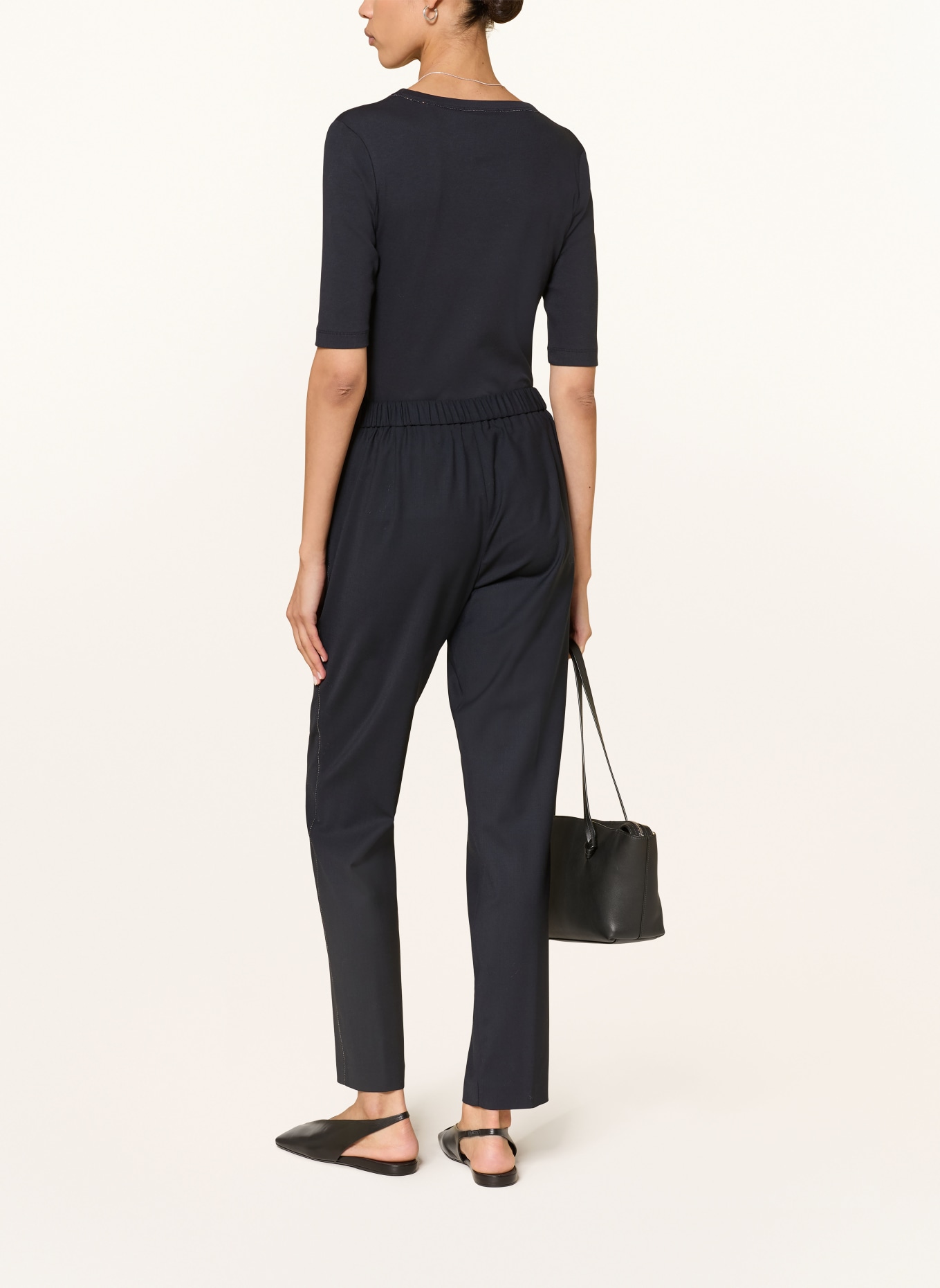 FABIANA FILIPPI Tričko s ozdobnými kameny: ČERNÁ