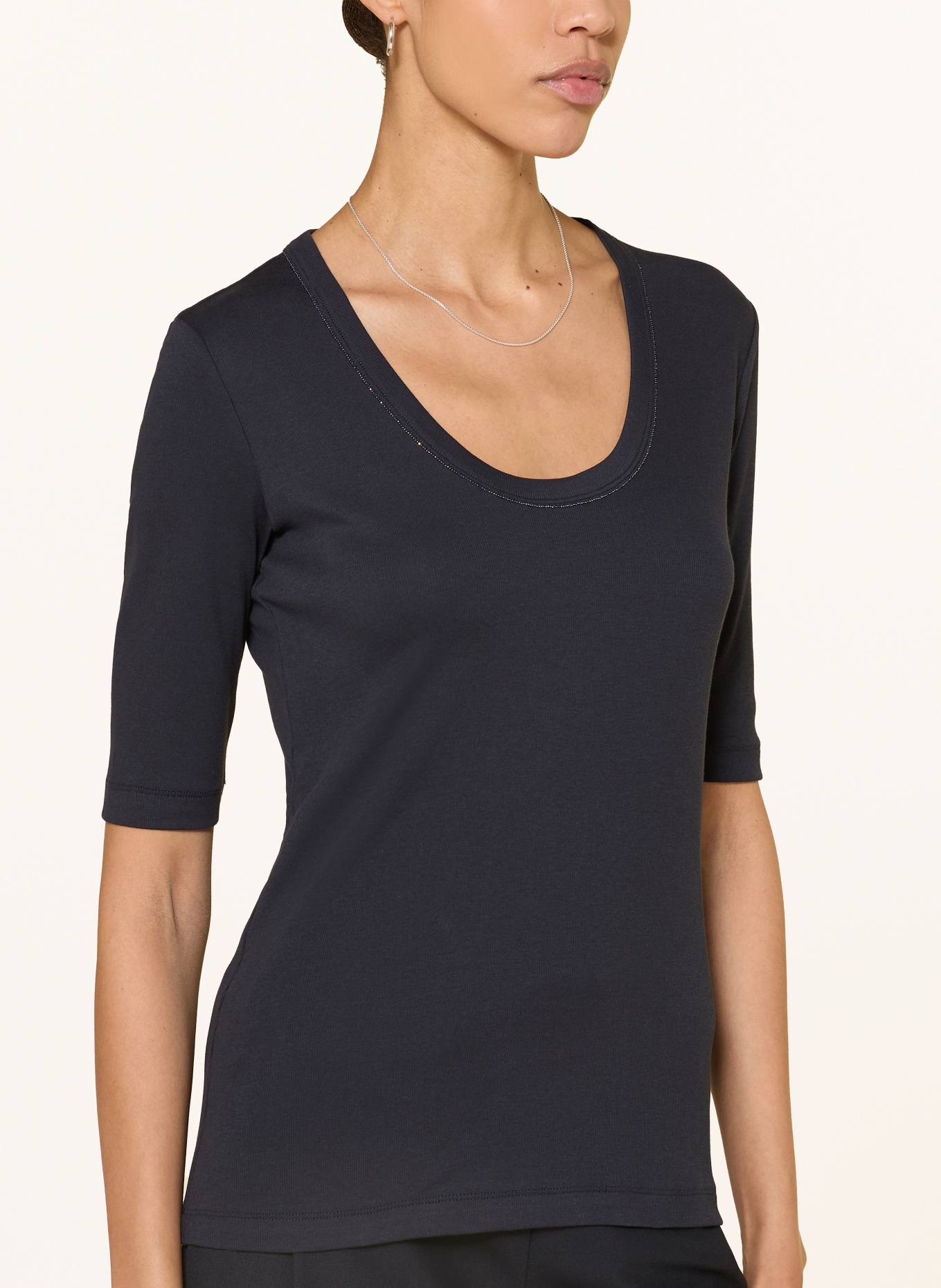 FABIANA FILIPPI Tričko s ozdobnými kameny: ČERNÁ