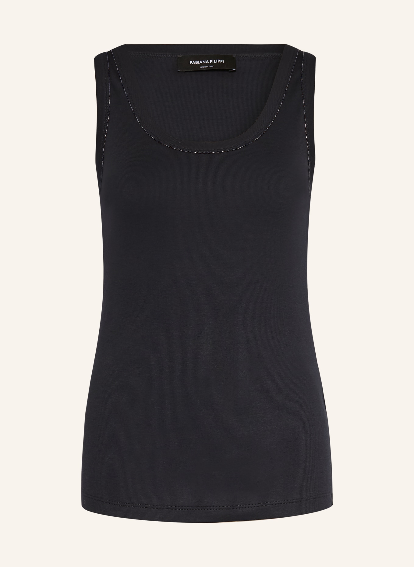 FABIANA FILIPPI Top mit Schmucksteinen: DUNKELBLAU