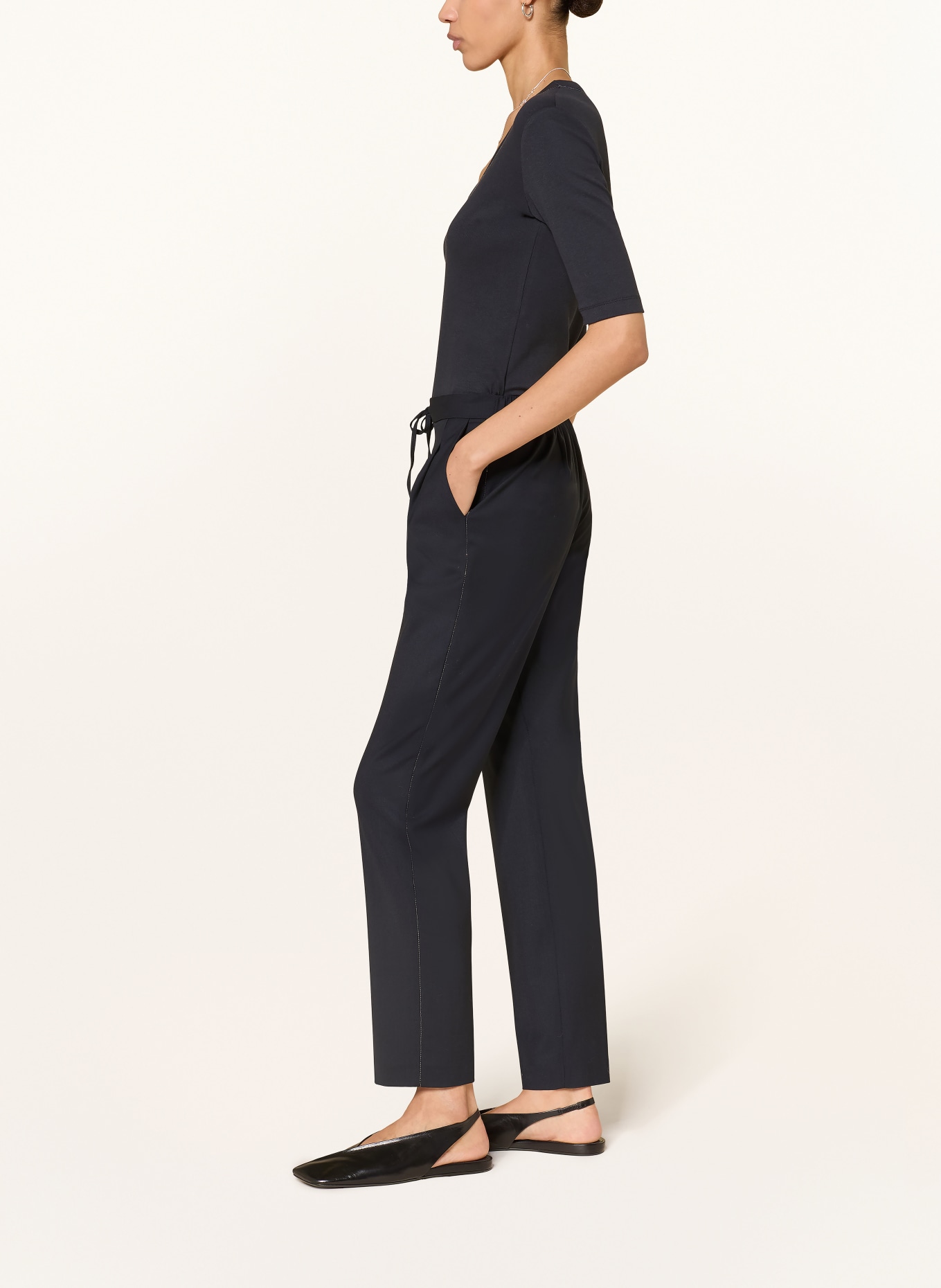 FABIANA FILIPPI Jogging-style pants: DARK BLUE