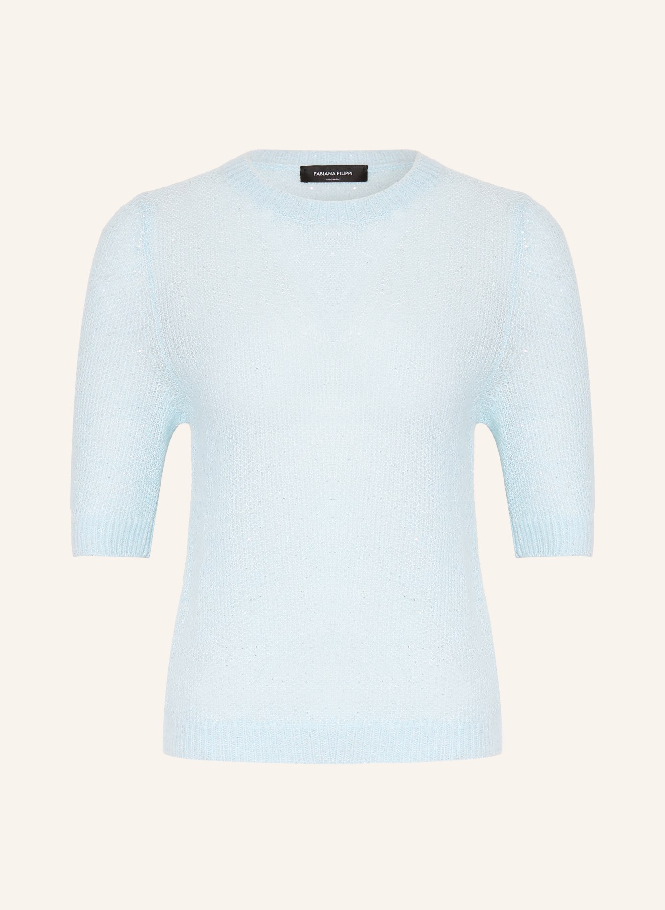 FABIANA FILIPPI Strickshirt mit Pailletten: HELLBLAU
