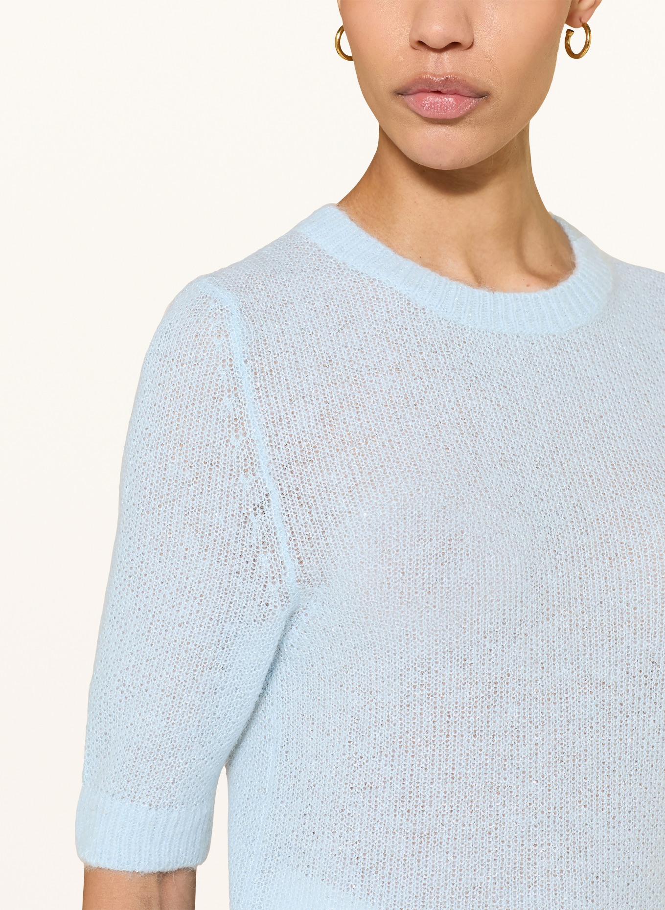 FABIANA FILIPPI Strickshirt mit Pailletten: HELLBLAU