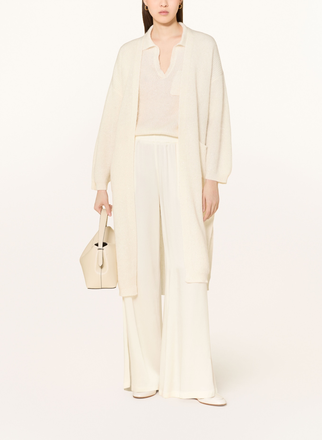 FABIANA FILIPPI Strickhülle mit Pailletten: ECRU