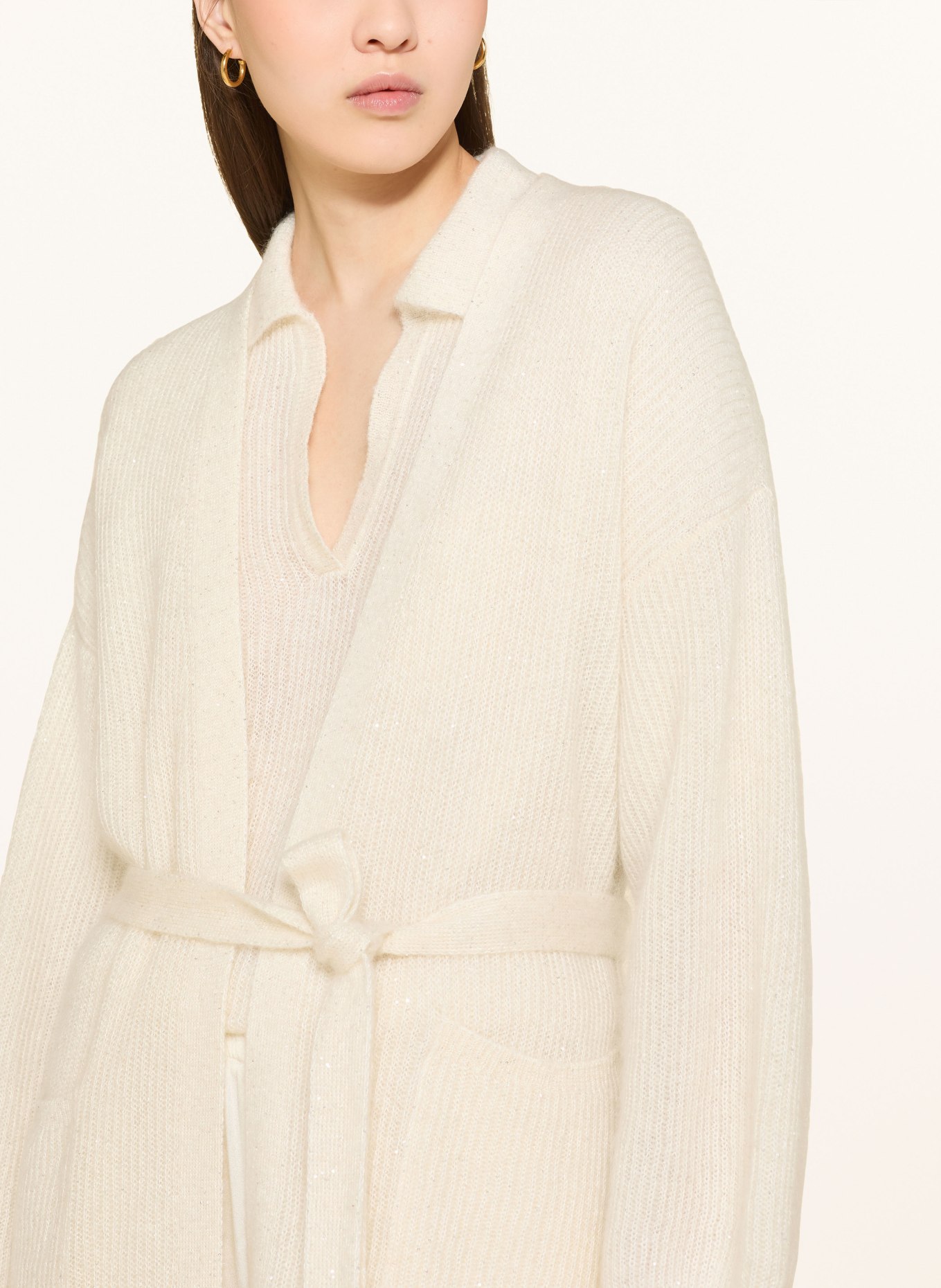 FABIANA FILIPPI Strickhülle mit Pailletten: ECRU