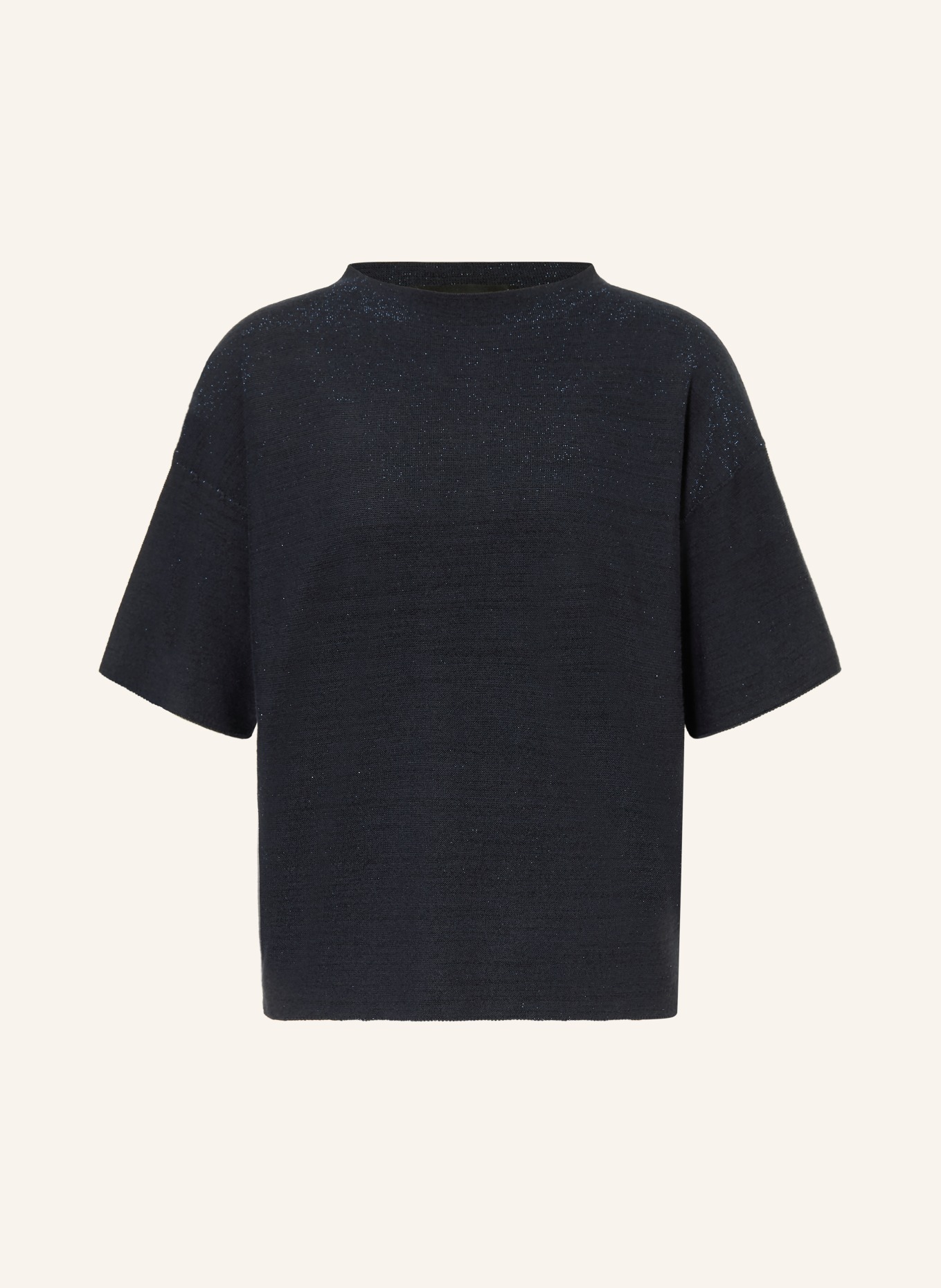 FABIANA FILIPPI Knitted shirt with glitter yarn: DARK BLUE