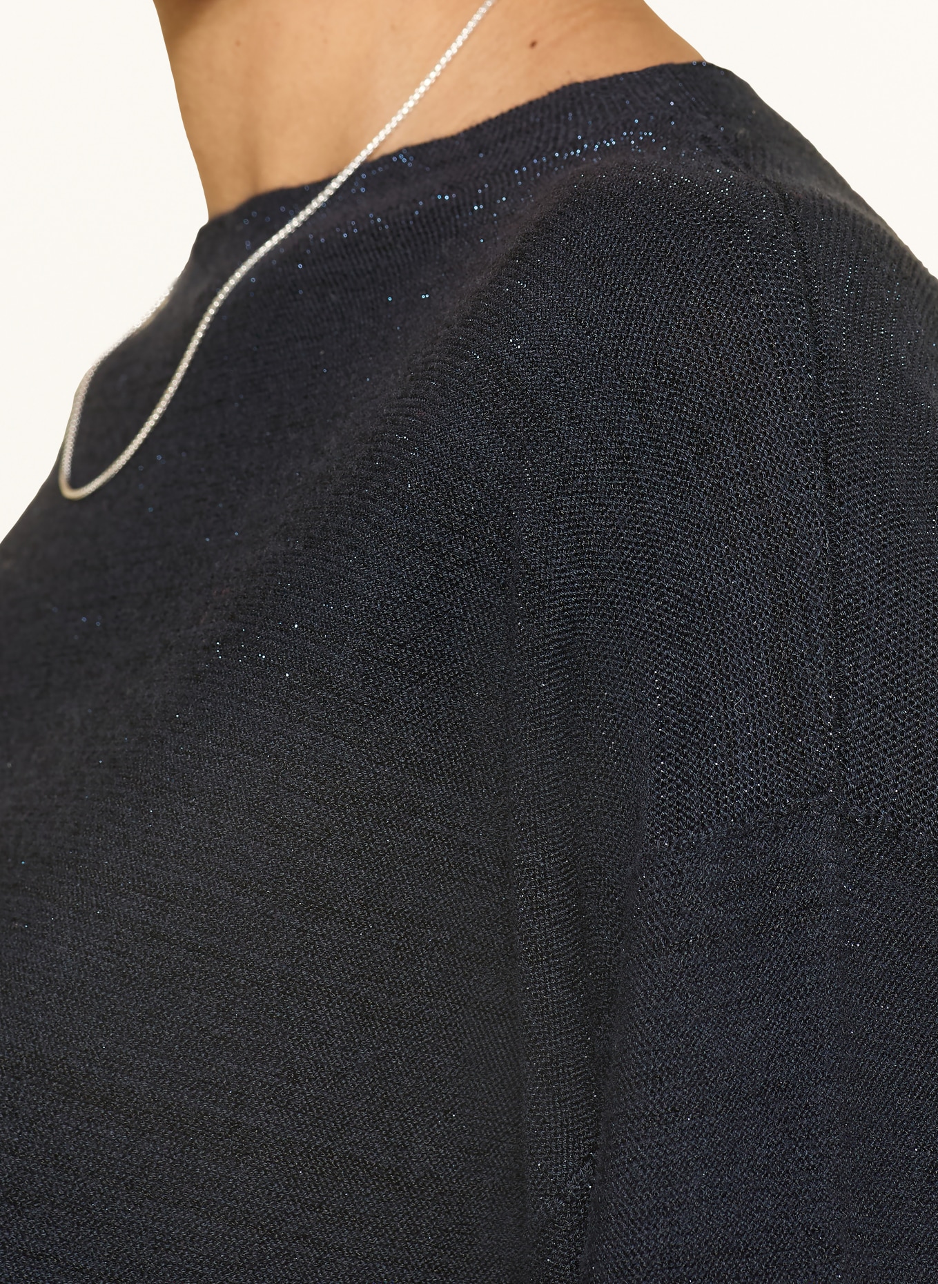 FABIANA FILIPPI Knitted shirt with glitter yarn: DARK BLUE