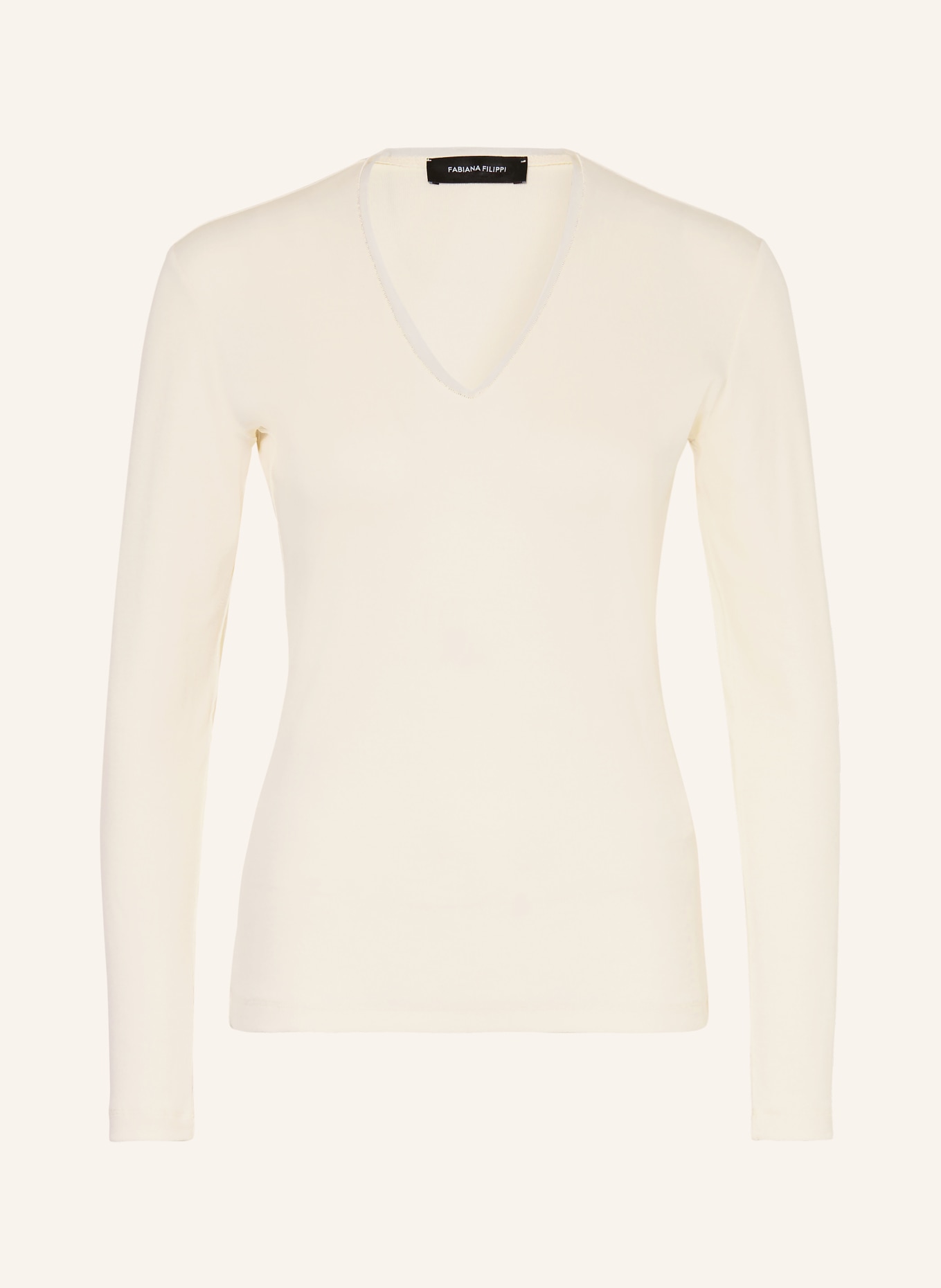 FABIANA FILIPPI Longsleeve mit Glitzergarn: ECRU