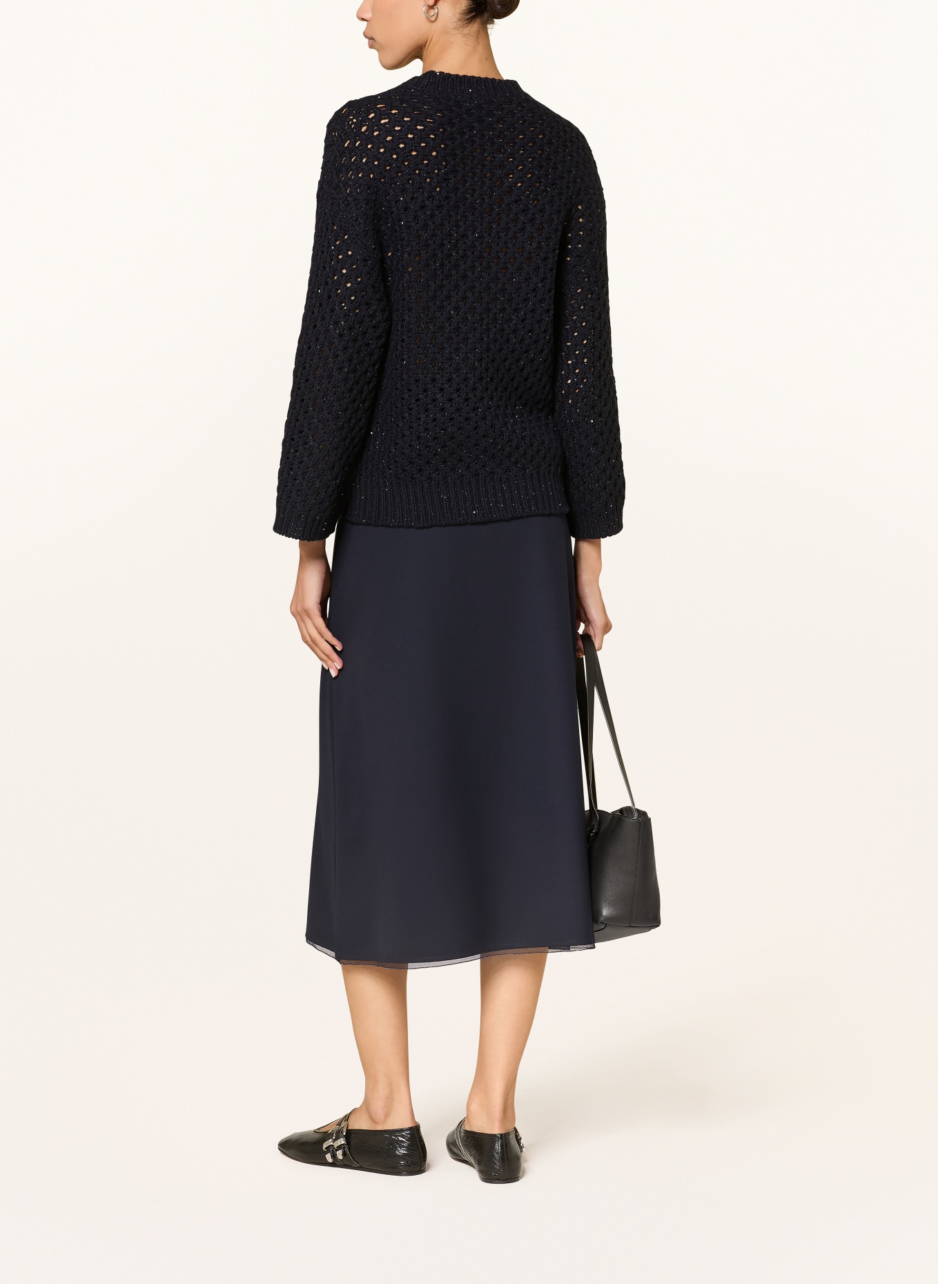 FABIANA FILIPPI Rock mit Schmucksteinen: DUNKELBLAU