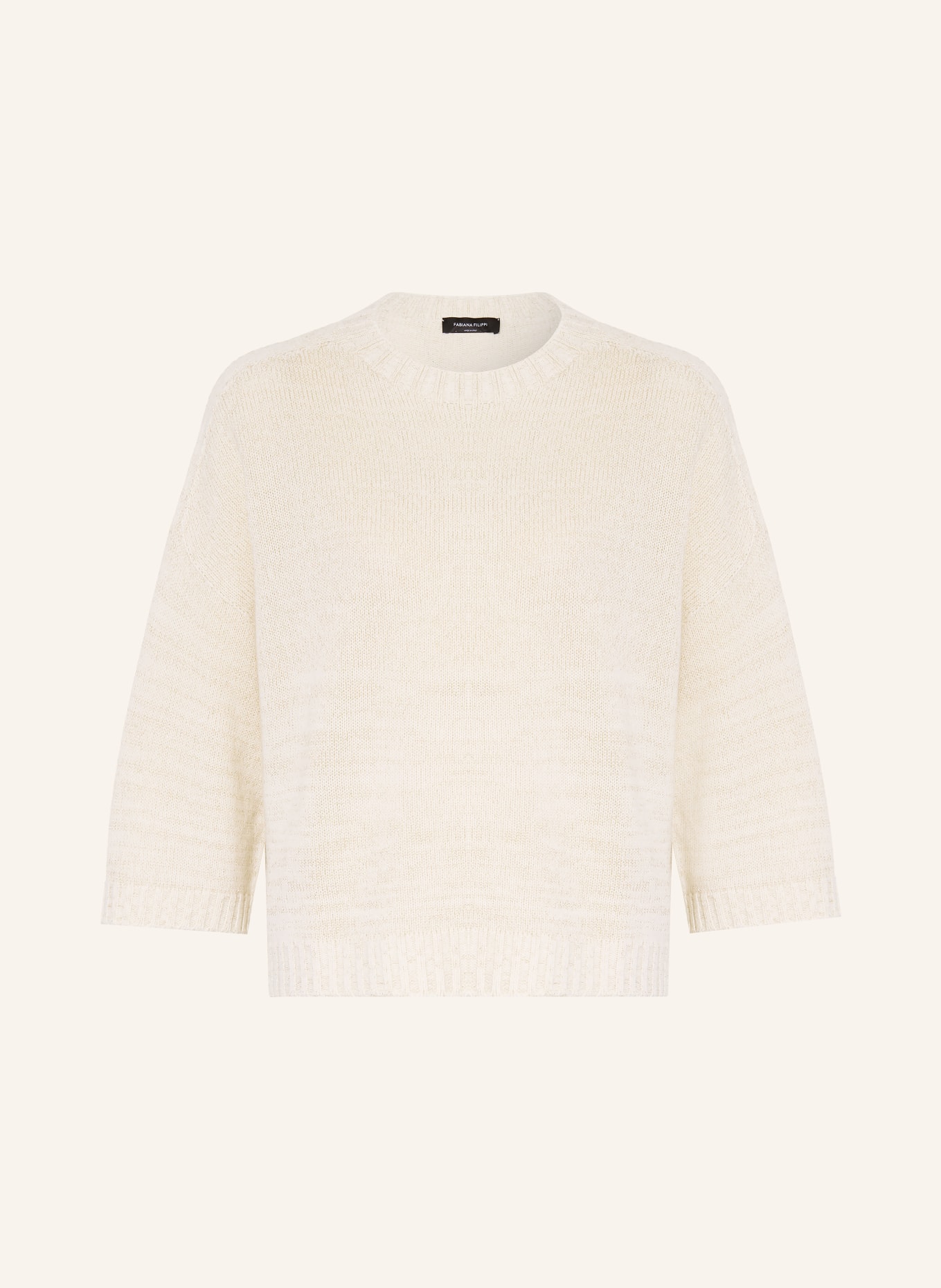 FABIANA FILIPPI Knitted shirt with merino wool and glitter yarn: ECRU / GOLD