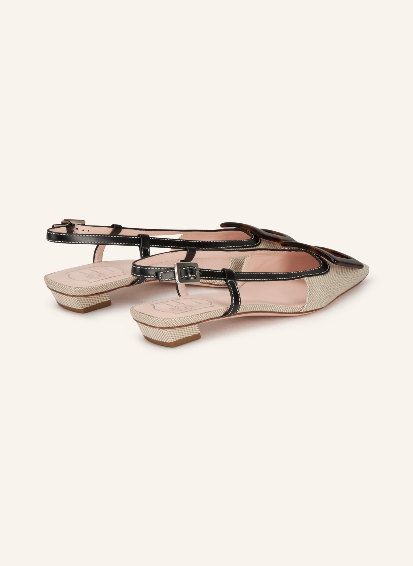 Roger Vivier Slingballerinas BELLE VIVIER: HELLBRAUN / CREME / SCHWARZ