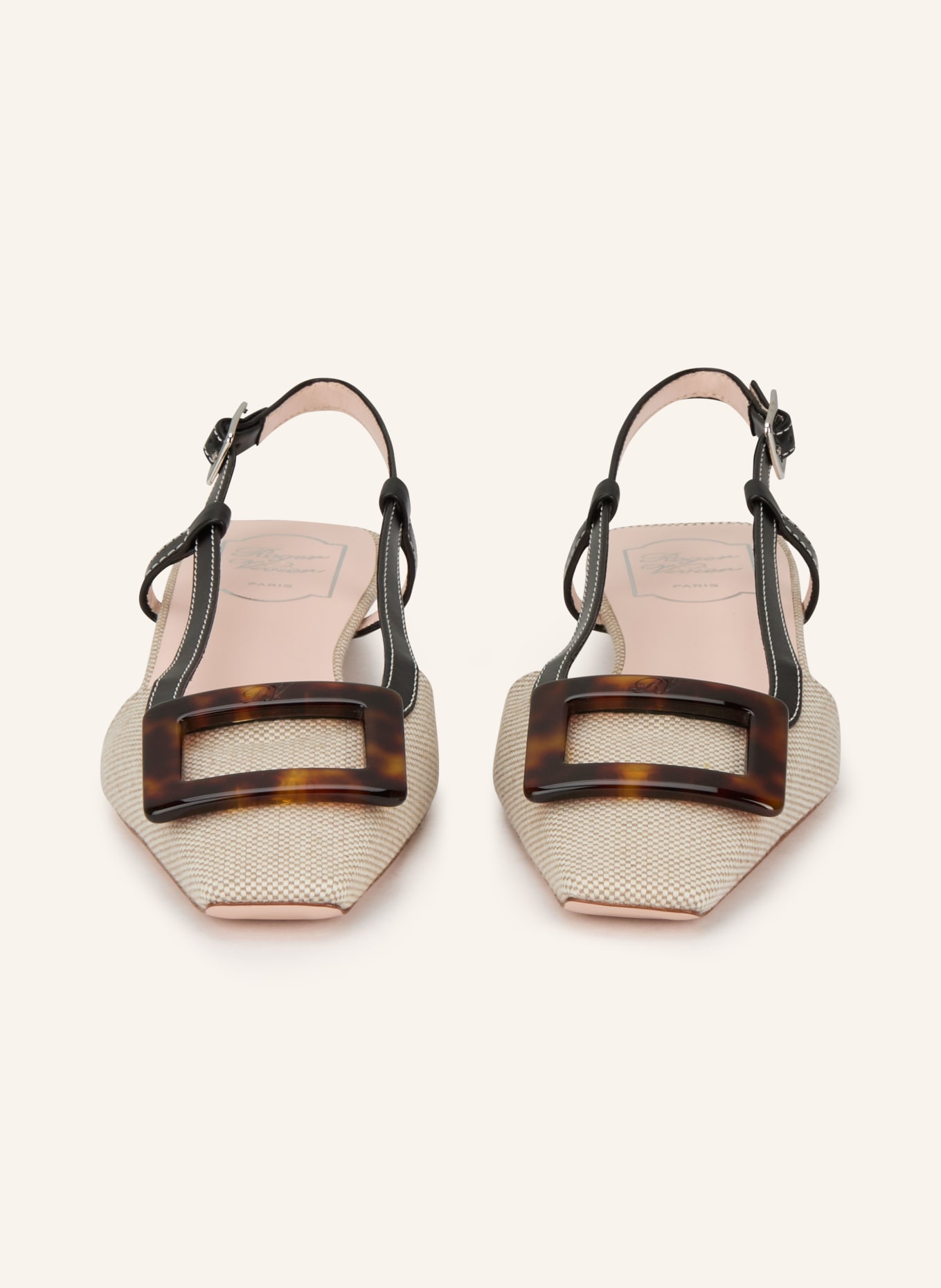 Roger Vivier Slingballerinas BELLE VIVIER: HELLBRAUN / CREME / SCHWARZ