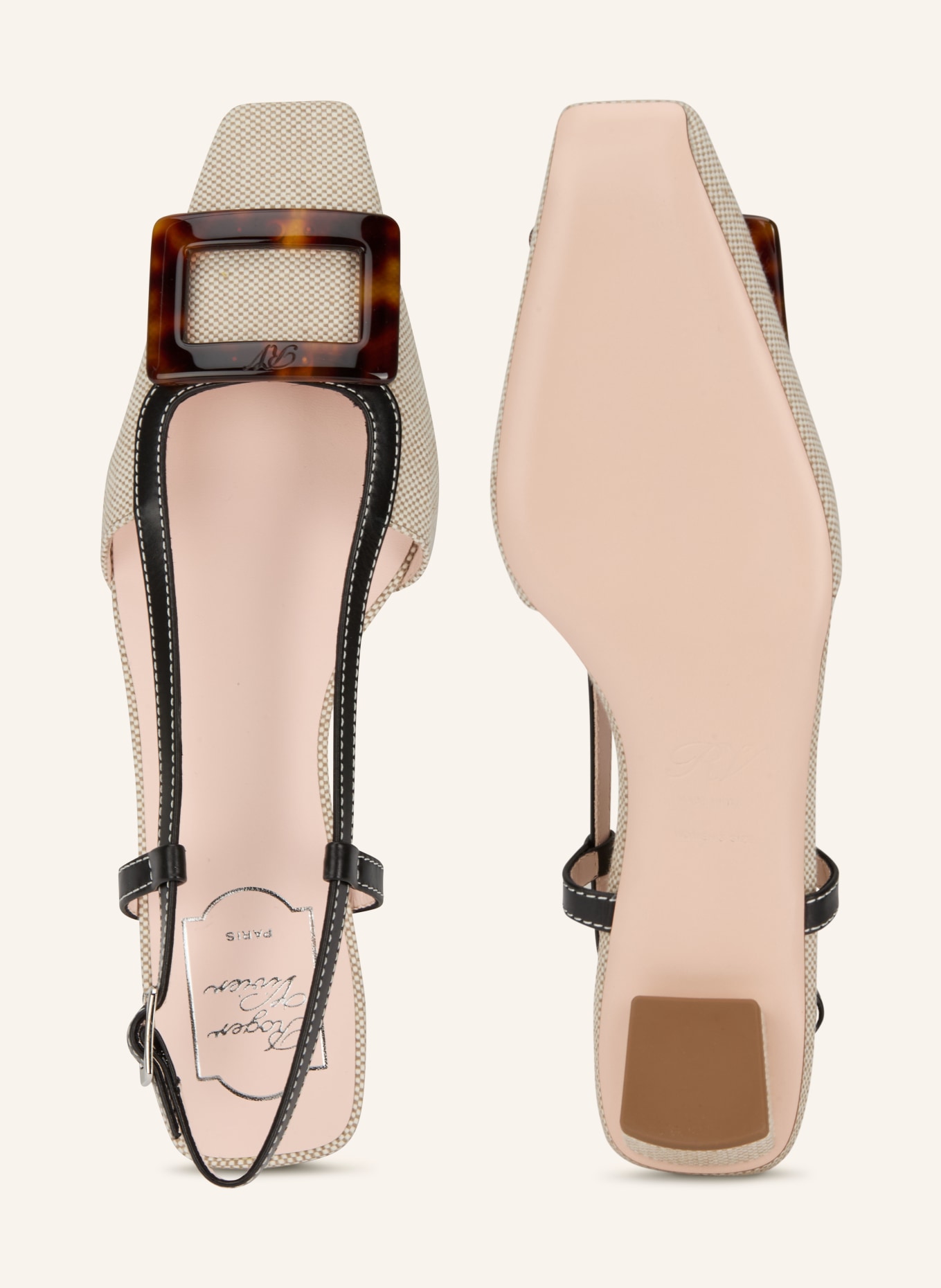 Roger Vivier Slingballerinas BELLE VIVIER: HELLBRAUN / CREME / SCHWARZ