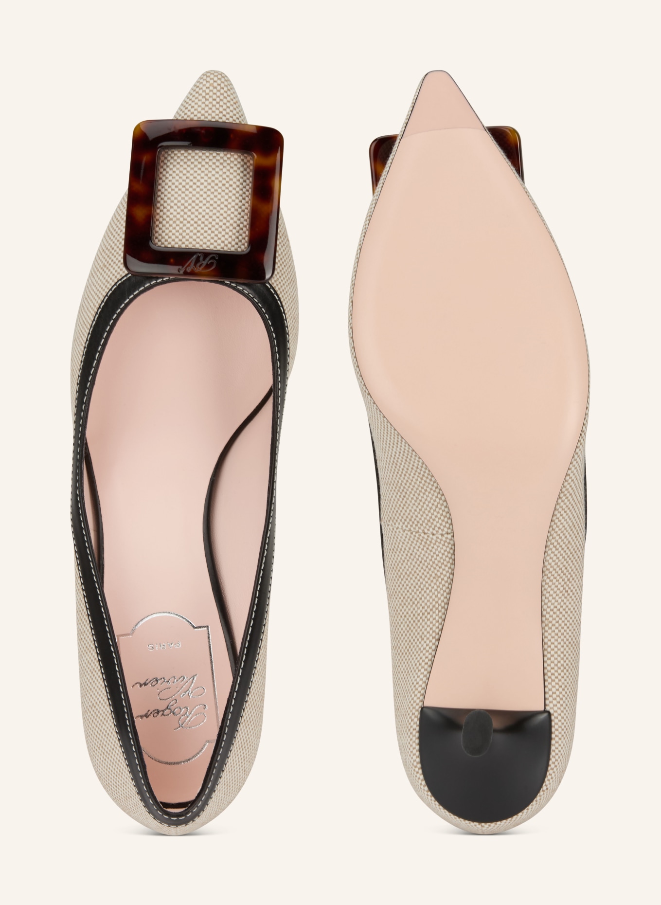 Roger Vivier Pumps VIV' IN THE CITY: HELLBRAUN / CREME / SCHWARZ