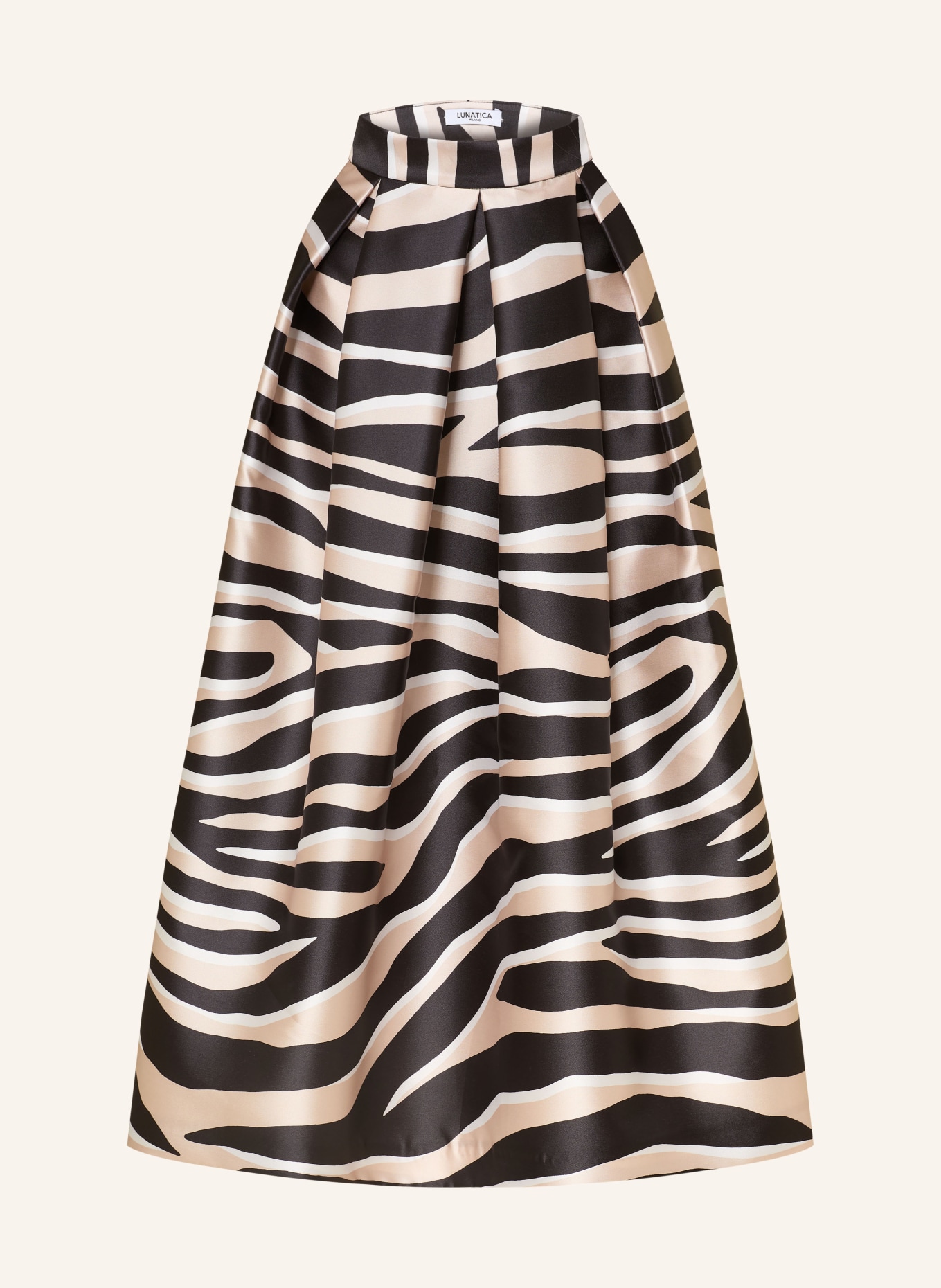 LUNATICA MILANO Satinrock: CREME / TAUPE / SCHWARZ