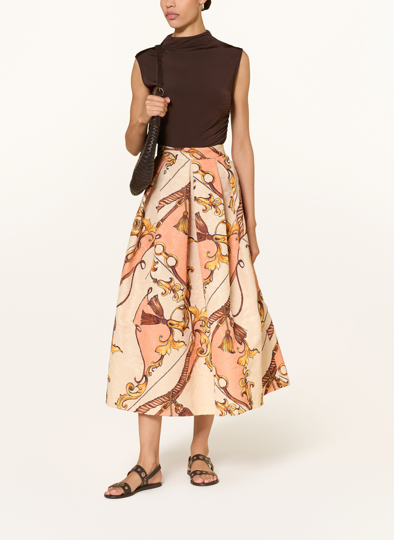 LUNATICA MILANO Jacquard-Rock: LACHS / GOLD / BRAUN