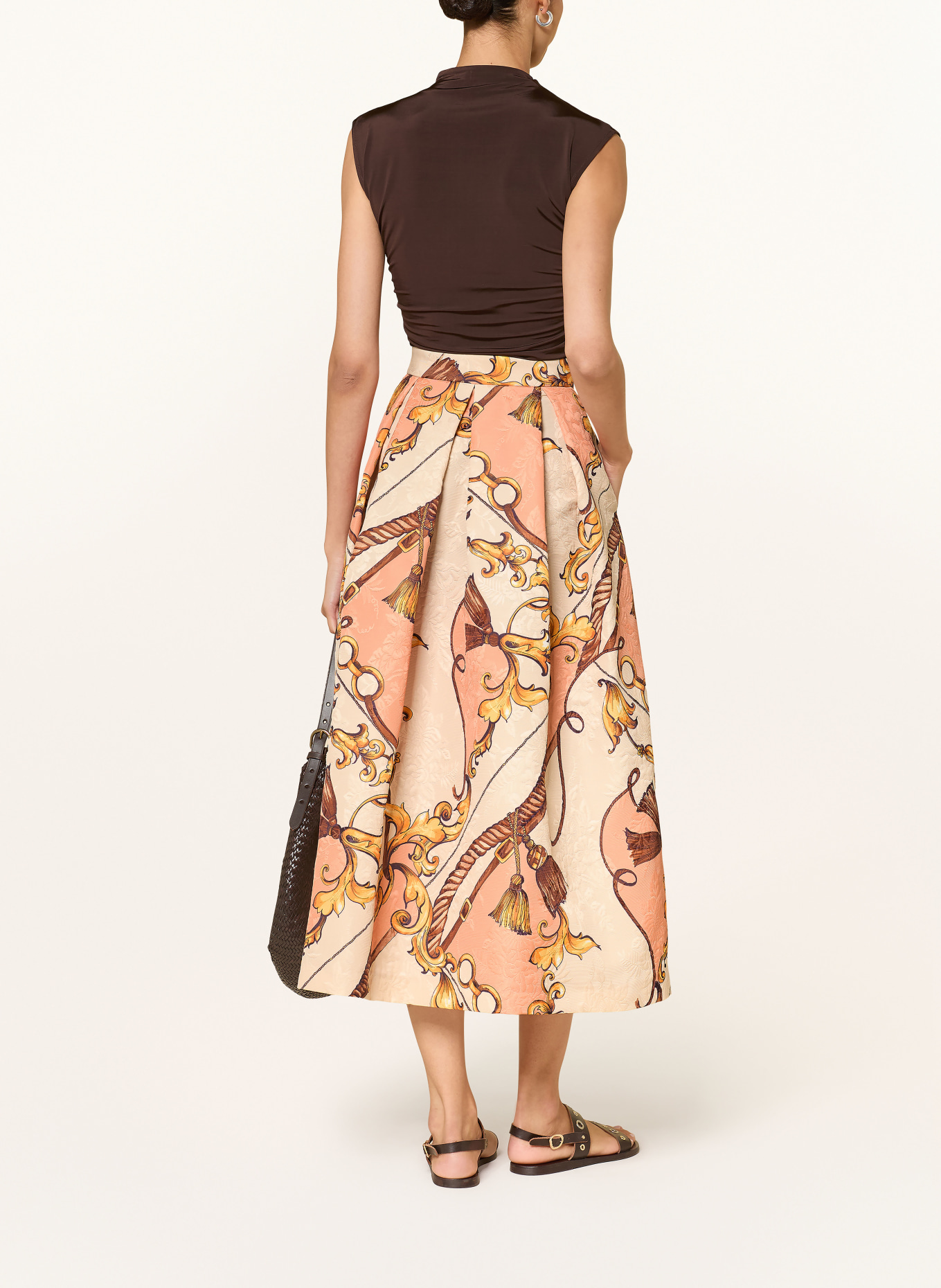 LUNATICA MILANO Jacquard-Rock: LACHS / GOLD / BRAUN