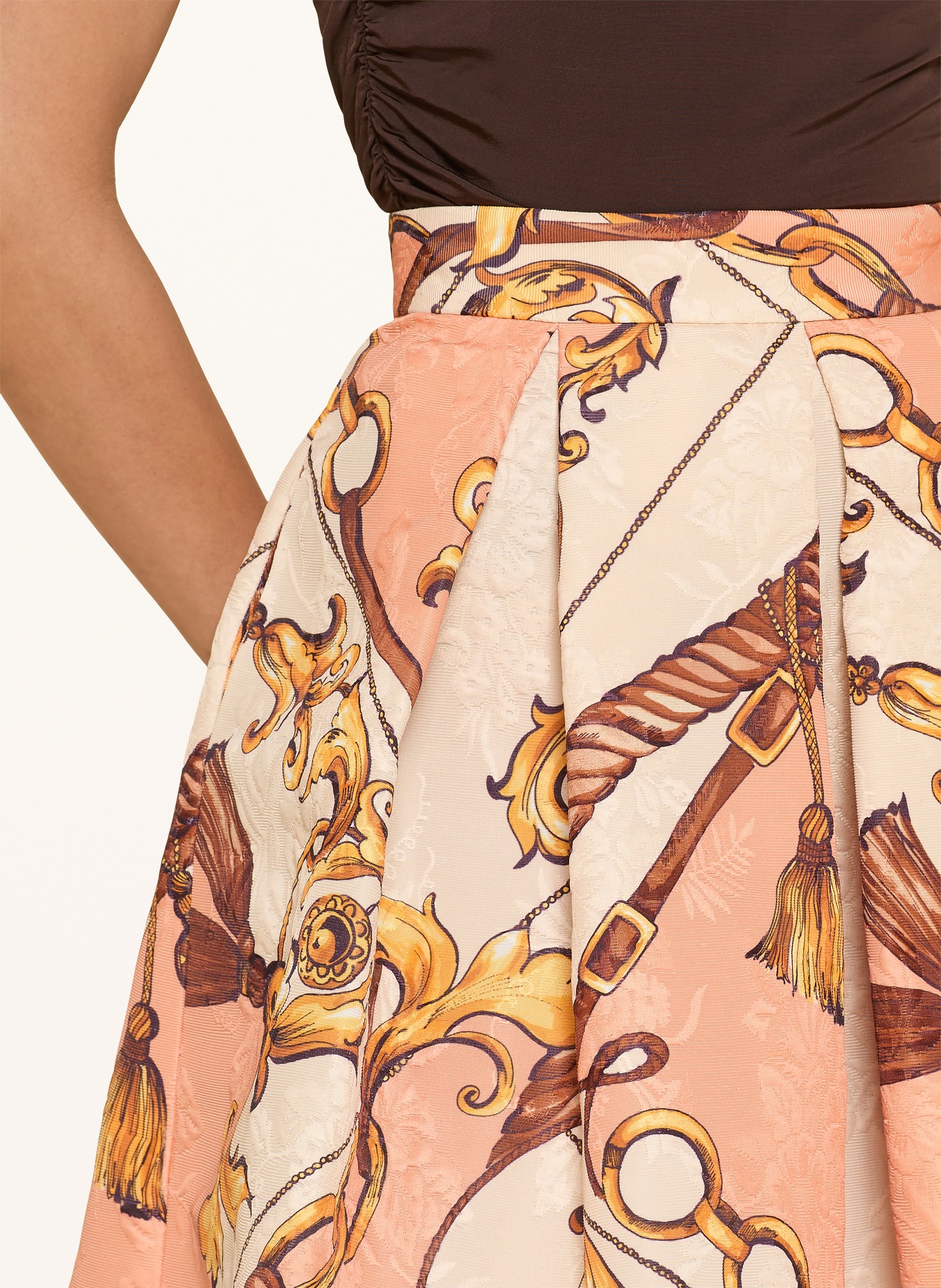 LUNATICA MILANO Jacquard-Rock: LACHS / GOLD / BRAUN