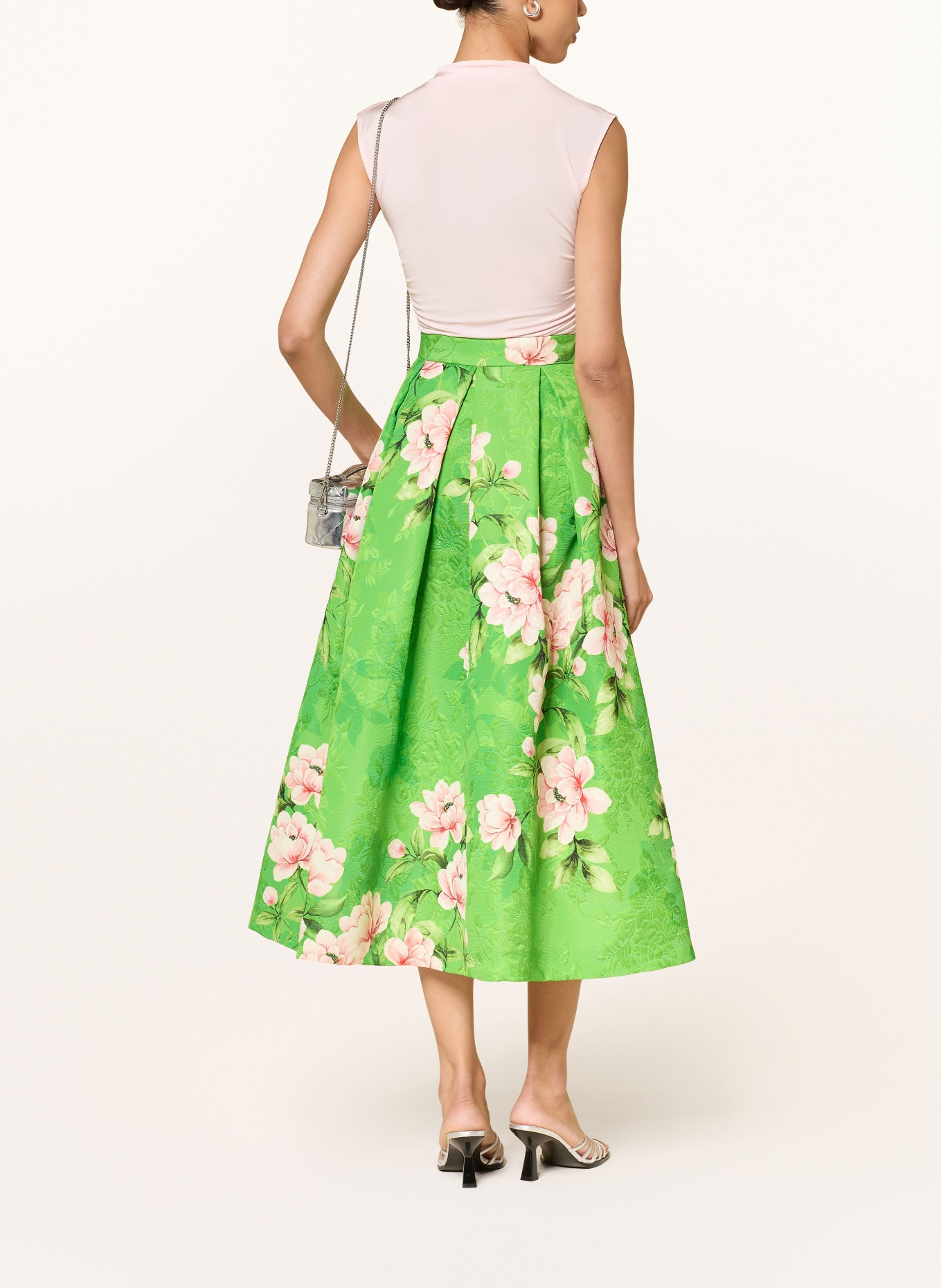 LUNATICA MILANO jacquard skirt: NEON GREEN / LIGHT PINK / PINK