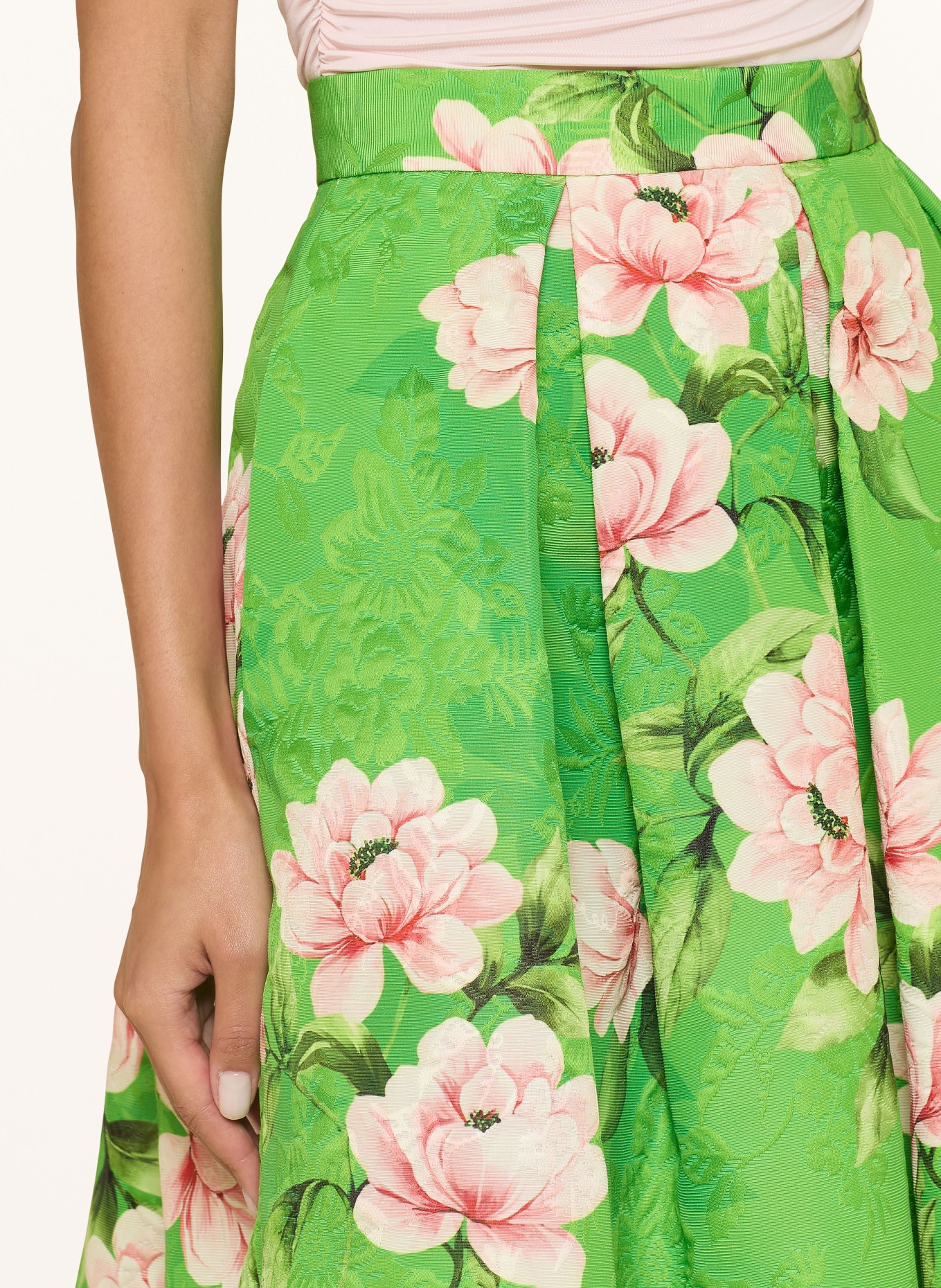 LUNATICA MILANO jacquard skirt: NEON GREEN / LIGHT PINK / PINK