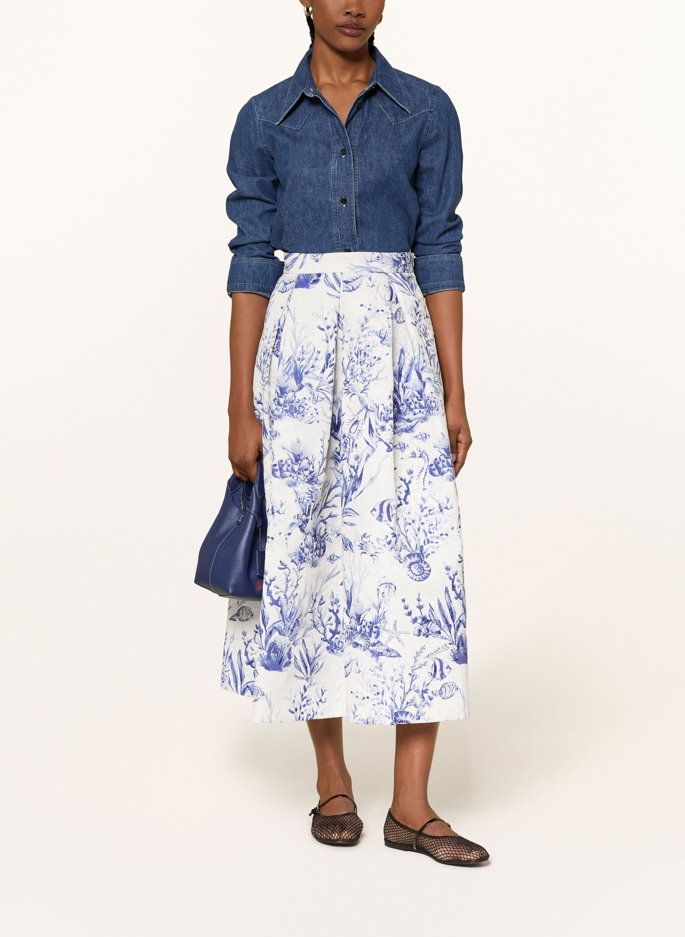 LUNATICA MILANO Jacquard-Rock: WEISS / DUNKELBLAU / BLAU