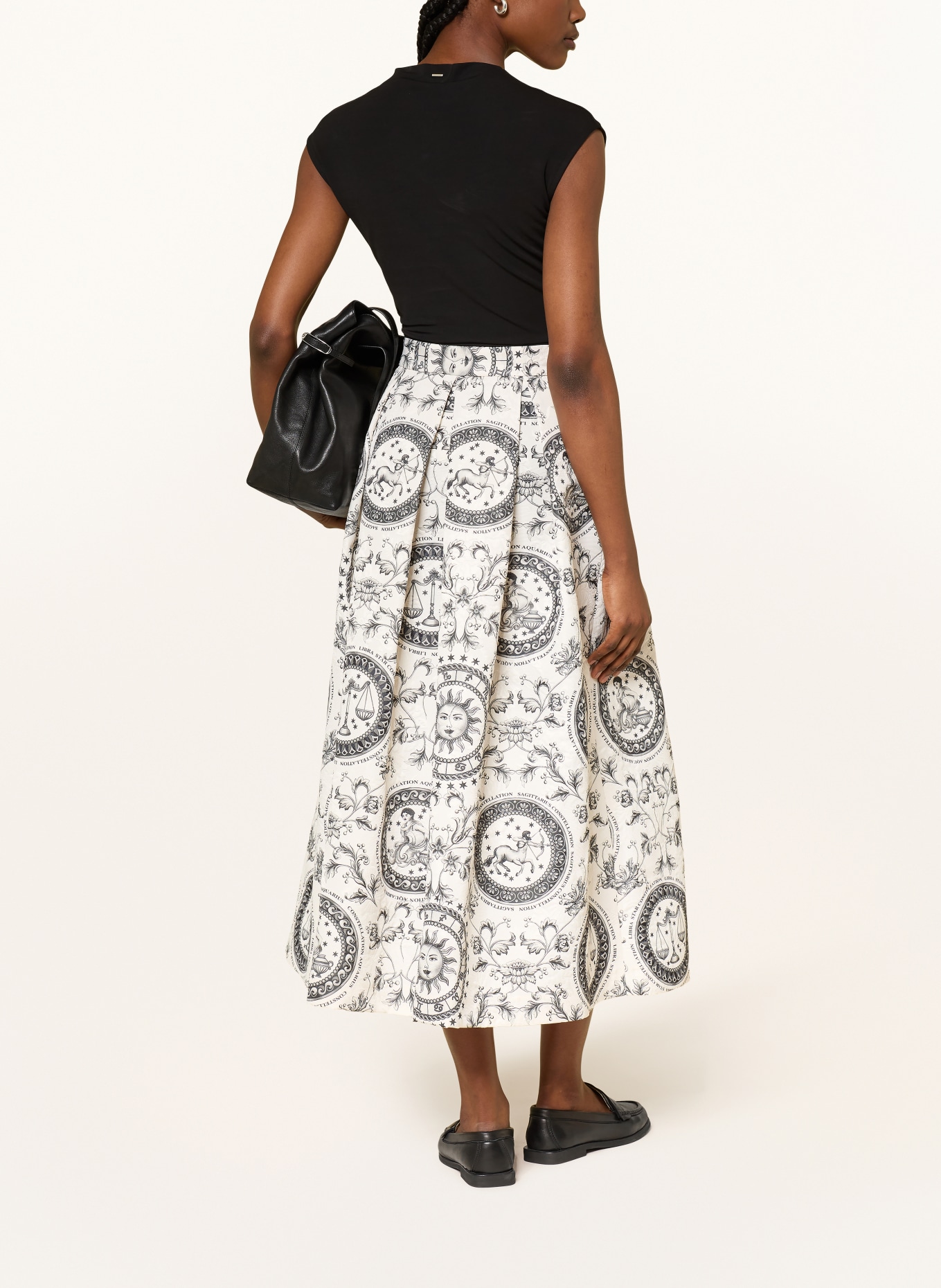 LUNATICA MILANO Jacquard-Kleid: WEISS / DUNKELGRAU / GRAU