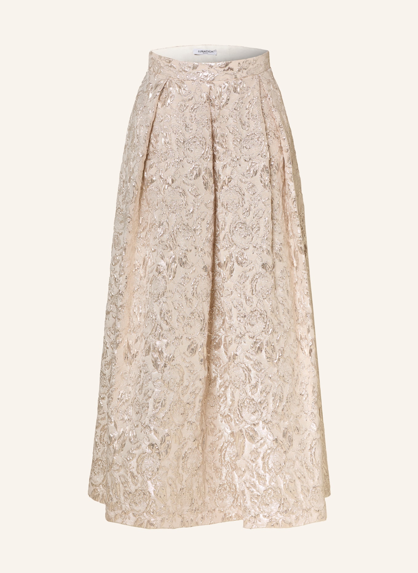 LUNATICA MILANO Spódnica żakardowa z błyszczącą przędzą: BEŻOWY / SREBRNY