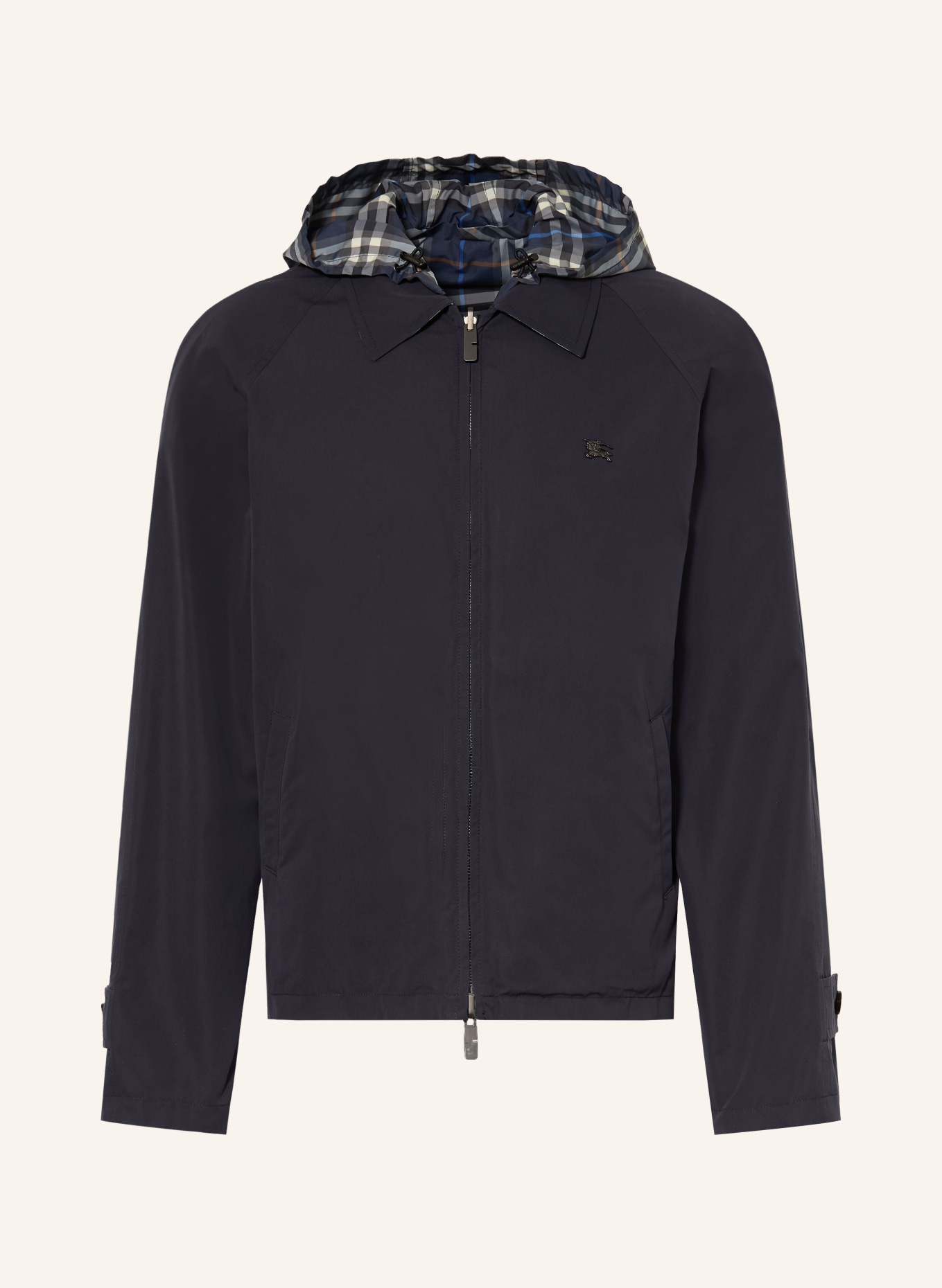 BURBERRY Reversible jacket with detachable hood: DARK BLUE
