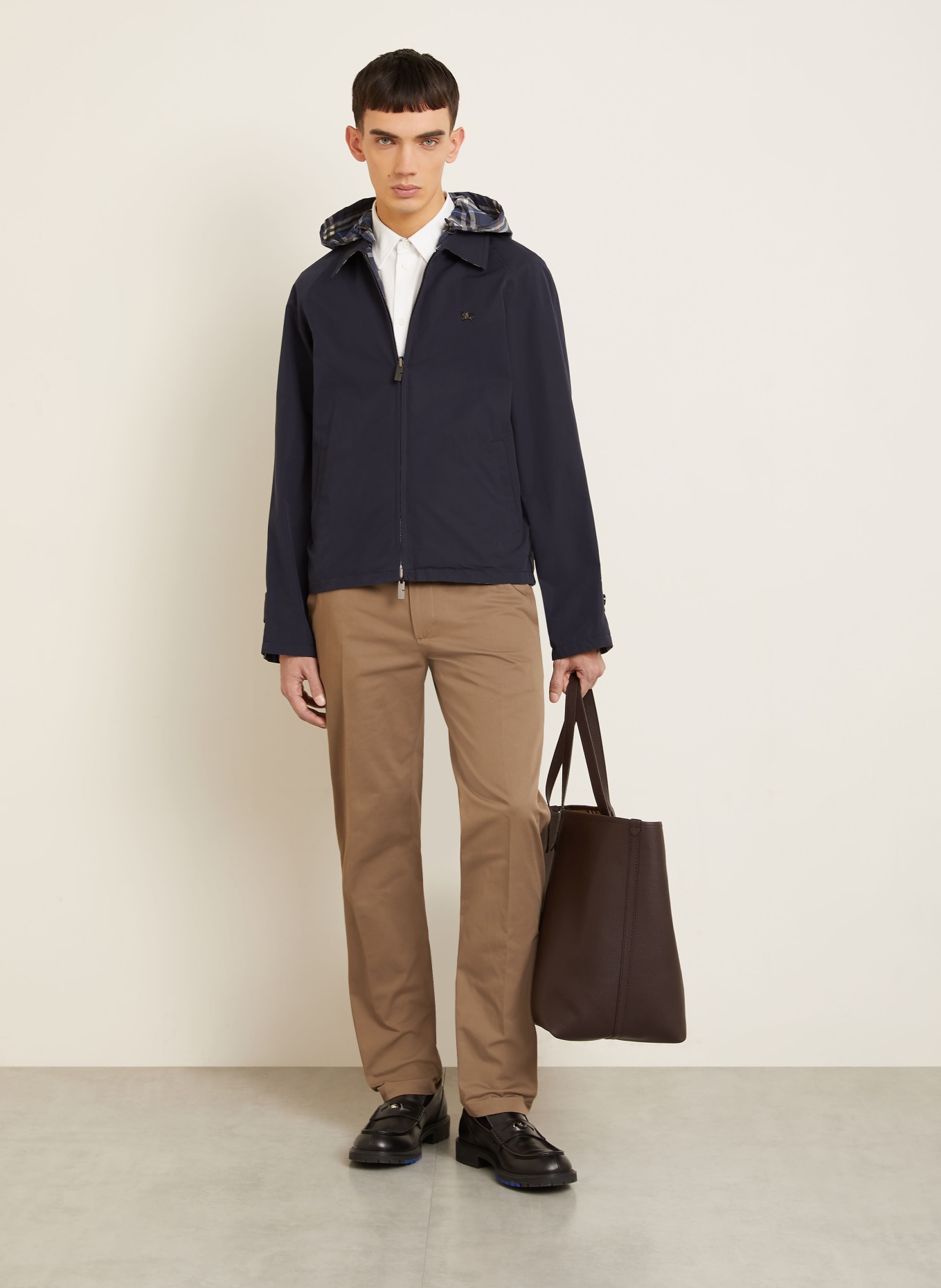 BURBERRY Reversible jacket with detachable hood: DARK BLUE