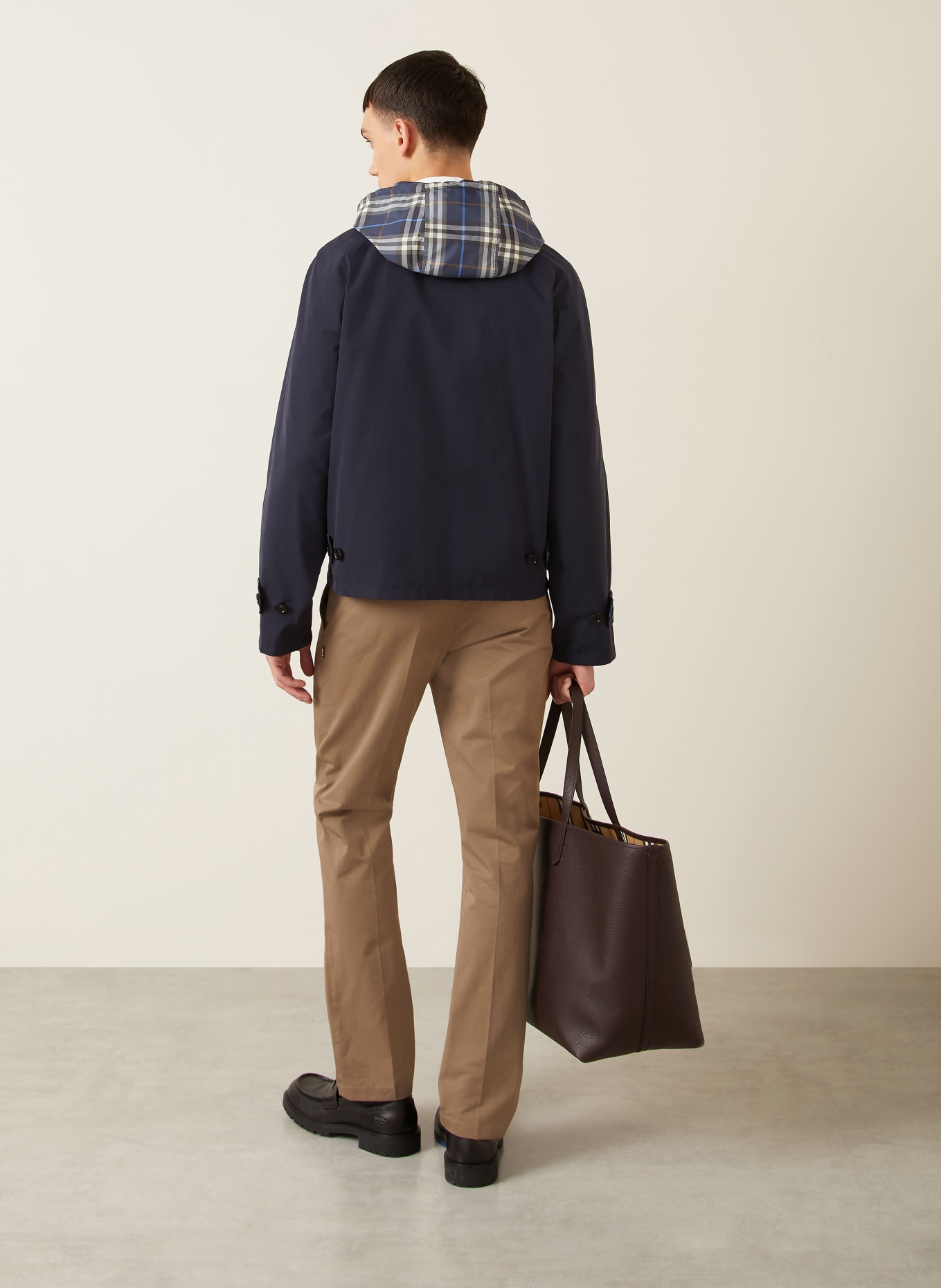 BURBERRY Reversible jacket with detachable hood: DARK BLUE